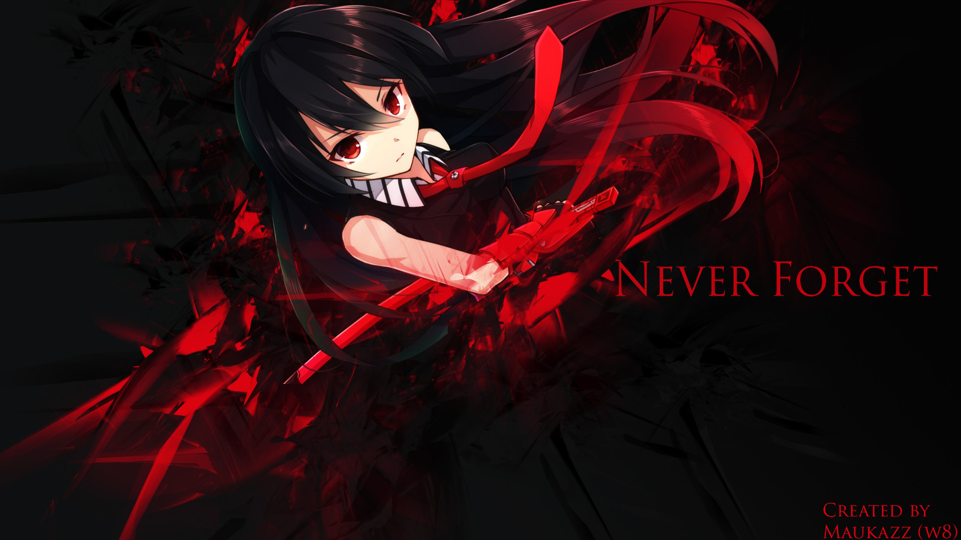 Akame, Akame ga Kill!, Murasame, Rosso e nero, Full HD, sfondo desktop