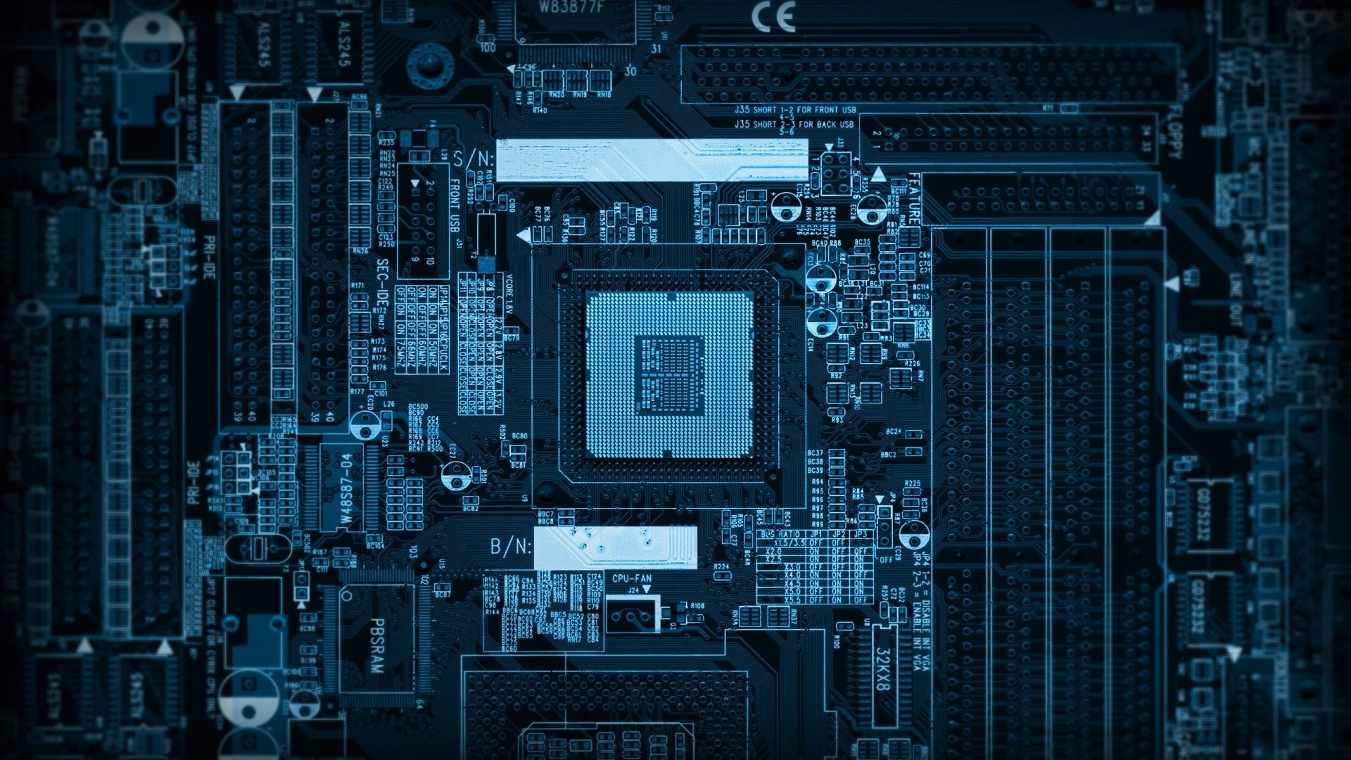 Scheda madre, Processore, Hardware, Blu, 1920x1080, immagine di sfondo