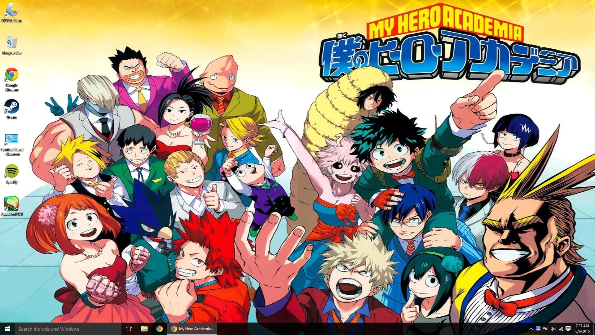 Izuku Midoriya, All Might, Classe 1-A, Boku no Hero Academia, Logo, sfondo widescreen Full HD