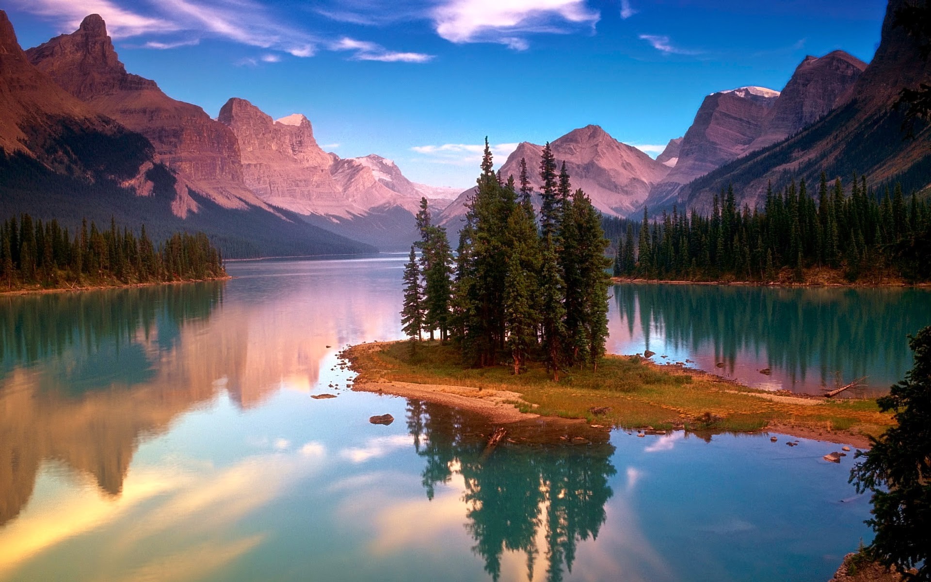 Spirit Island, Lago Maligne, Parco nazionale di Jasper, Canada, 1920x1200, sfondo MacBook Pro
