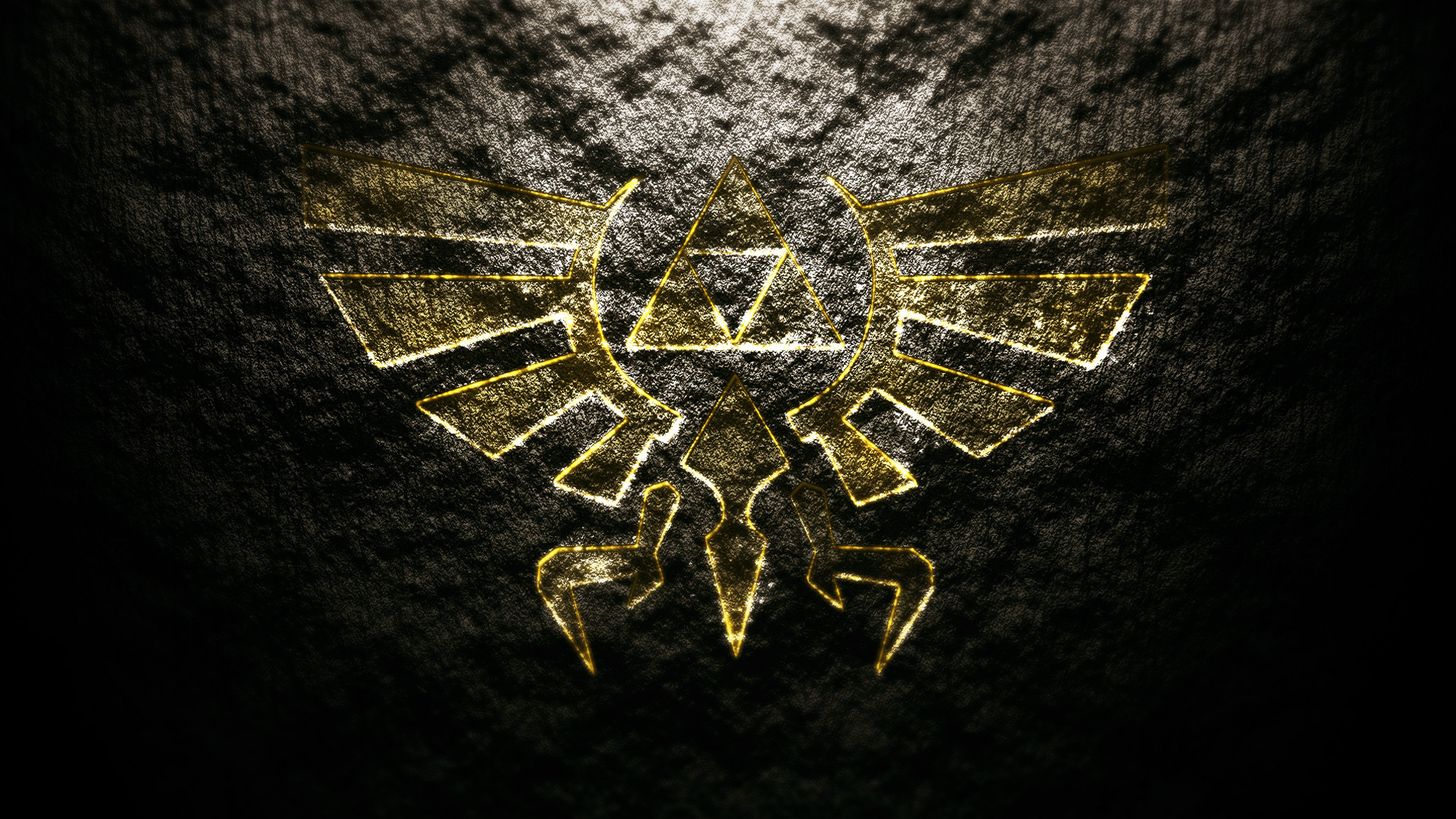 Stemma di Hyrule, Triforza, The Legend of Zelda, Oro, Pietra, Full HD, sfondo per portatile