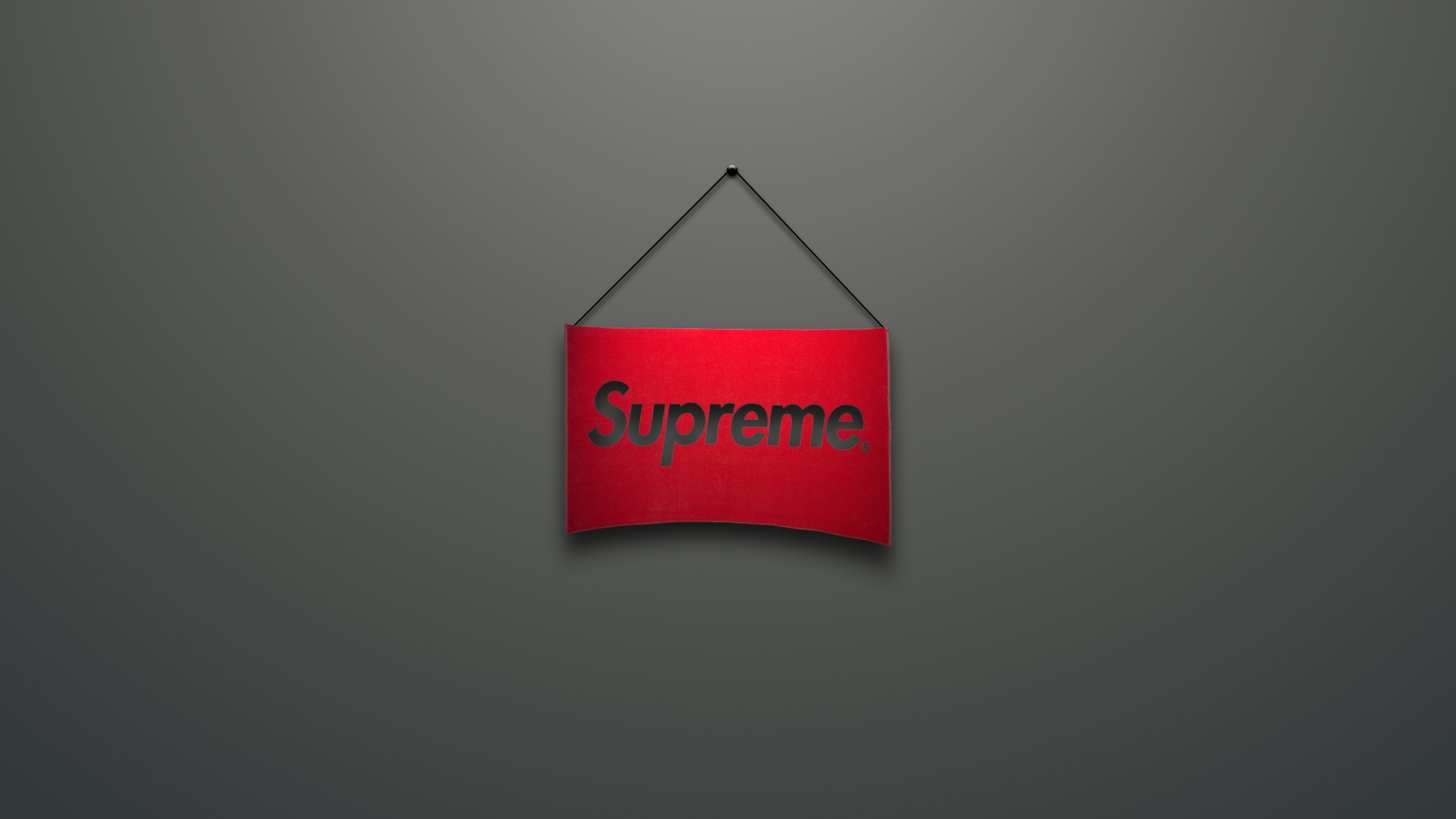 Supreme, Logo, Sfondo grigio, Minimalista, 4K, wallpaper per PC