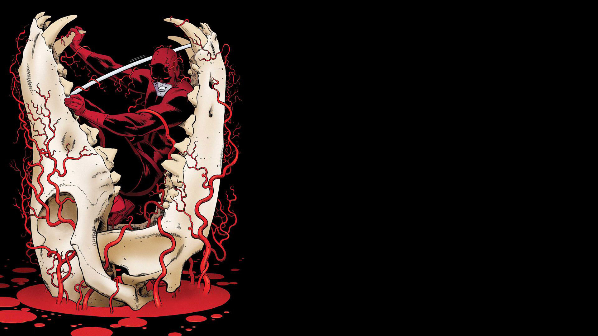 Daredevil, Teschio, Fumetto, Sangue, Full HD, sfondo desktop