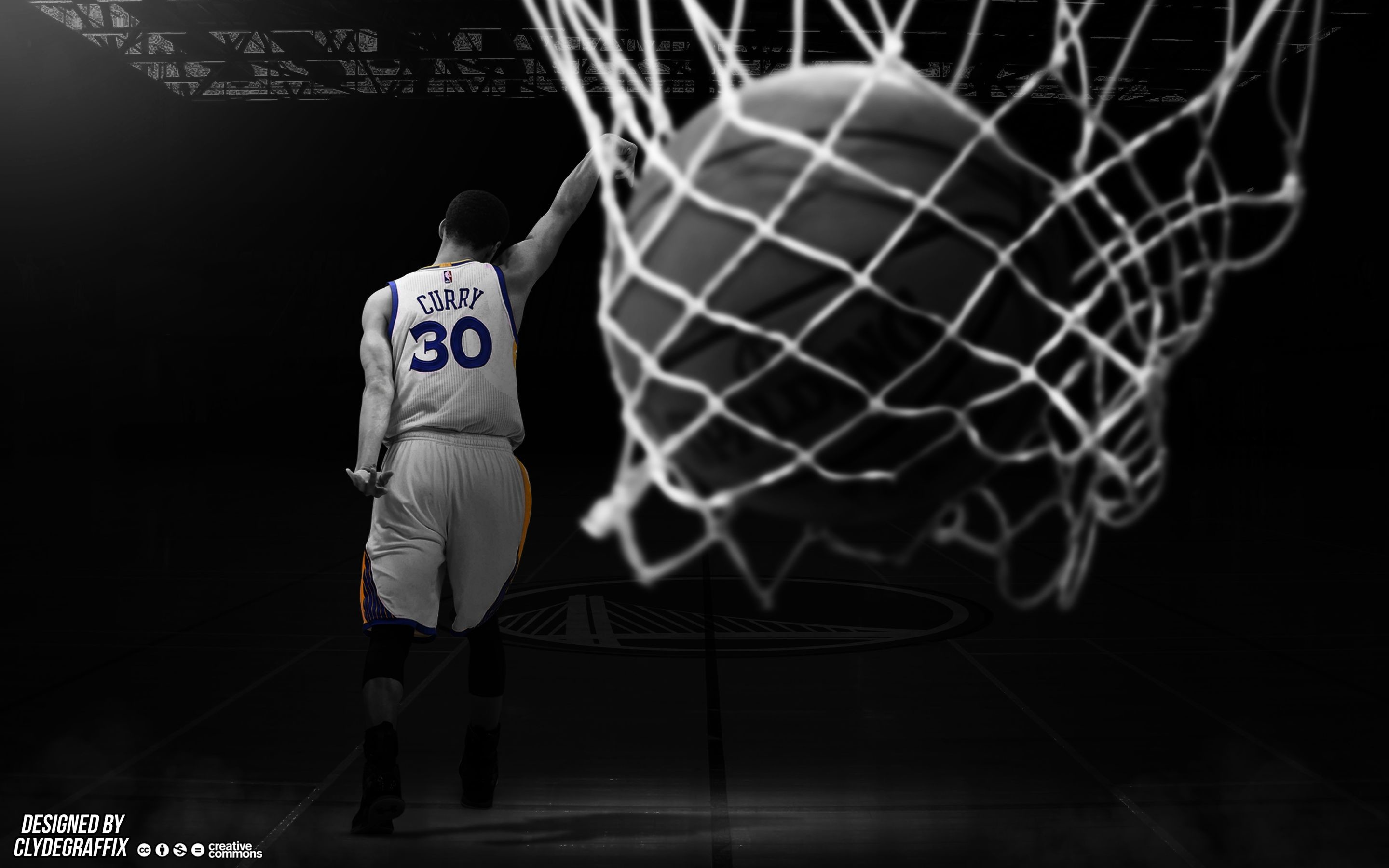 Stephen Curry, Canestro, Rete, Bianco e nero, 2880x1800, sfondo per PC