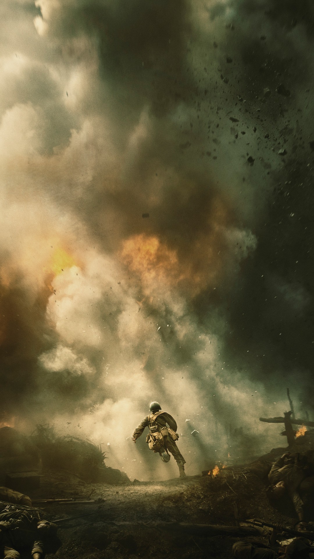 Battaglia di Hacksaw Ridge, Soldato, Fumo, Guerra, Full HD, sfondo iPhone 16