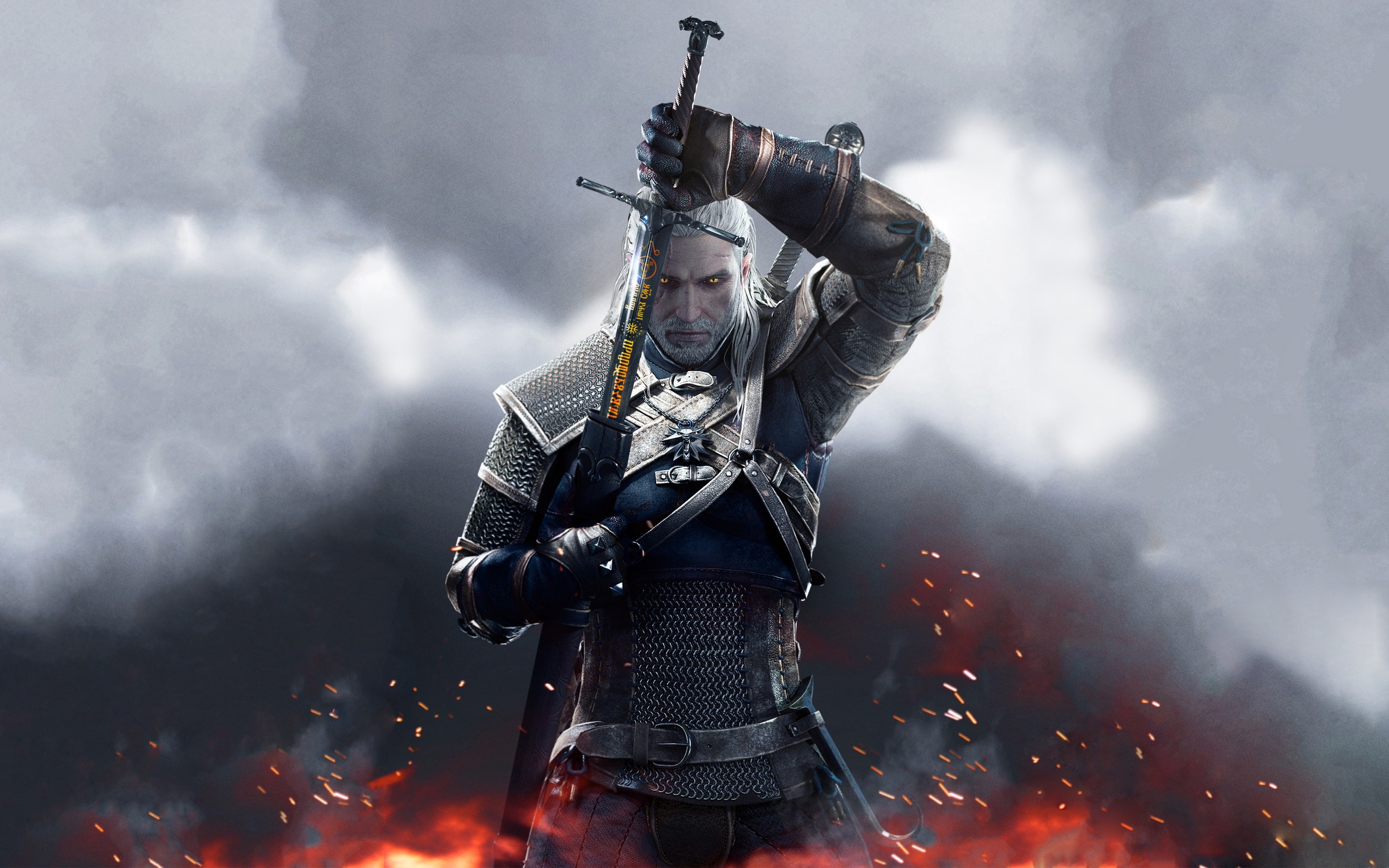 Geralt di Rivia, The Witcher 3: Wild Hunt, Spada, Braci, 2880x1800, sfondo per PC