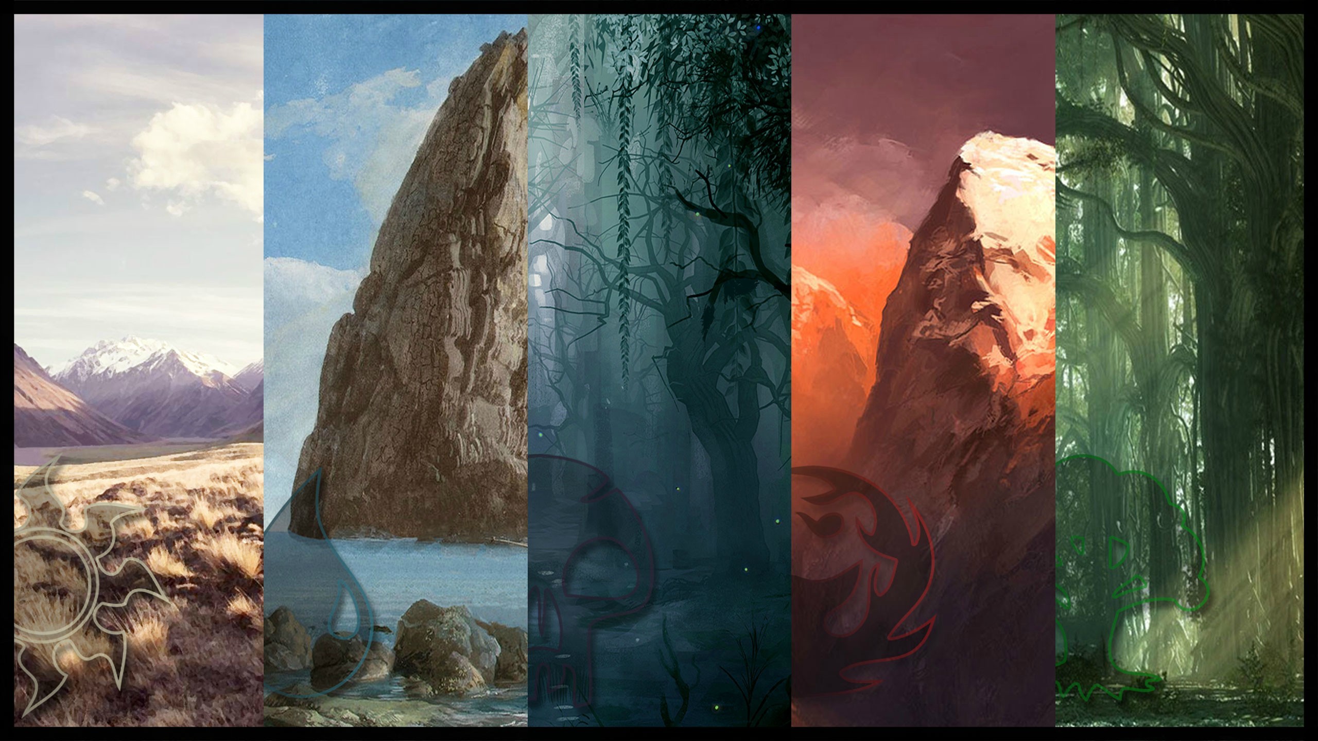 MTG, Terre base, Pianura, Isola, Foresta, 2K, sfondo desktop