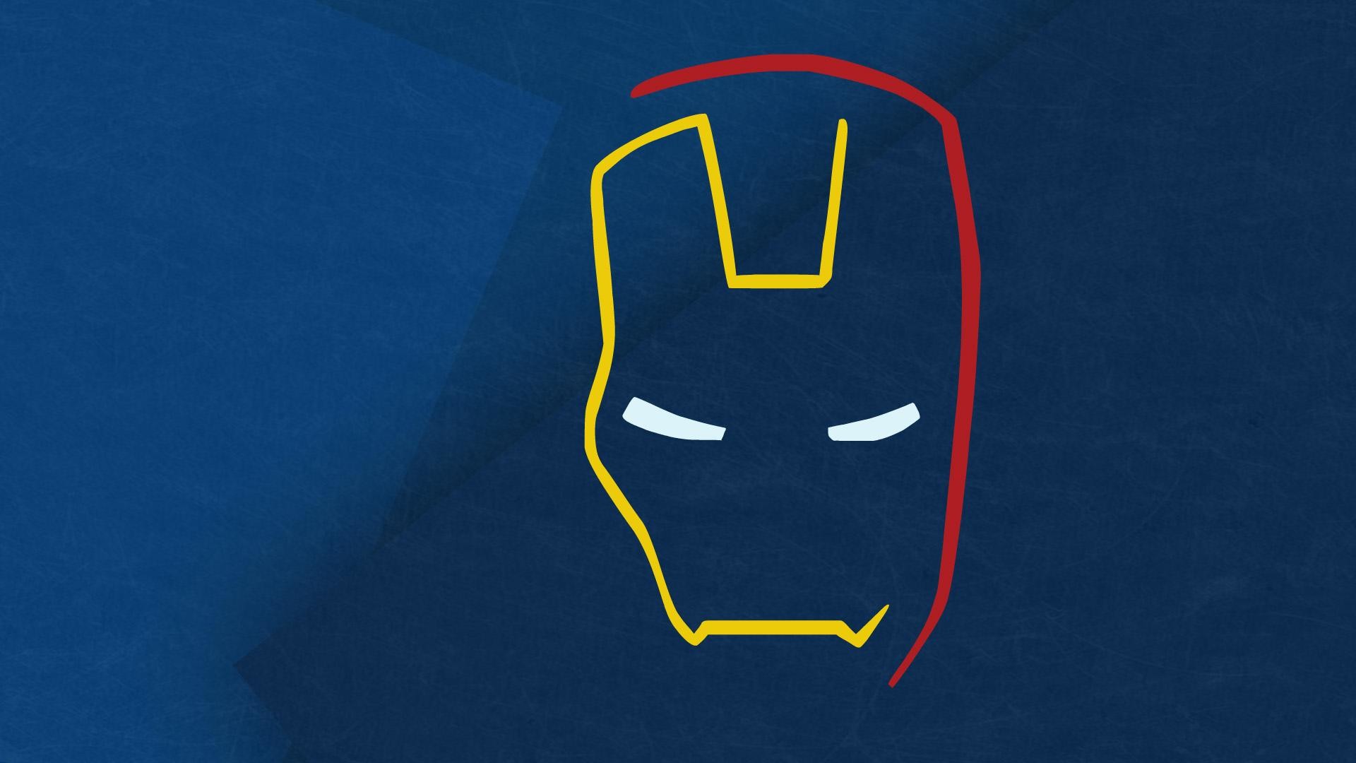 Iron Man, Casco, Minimalista, Sfondo blu, Full HD, wallpaper per computer