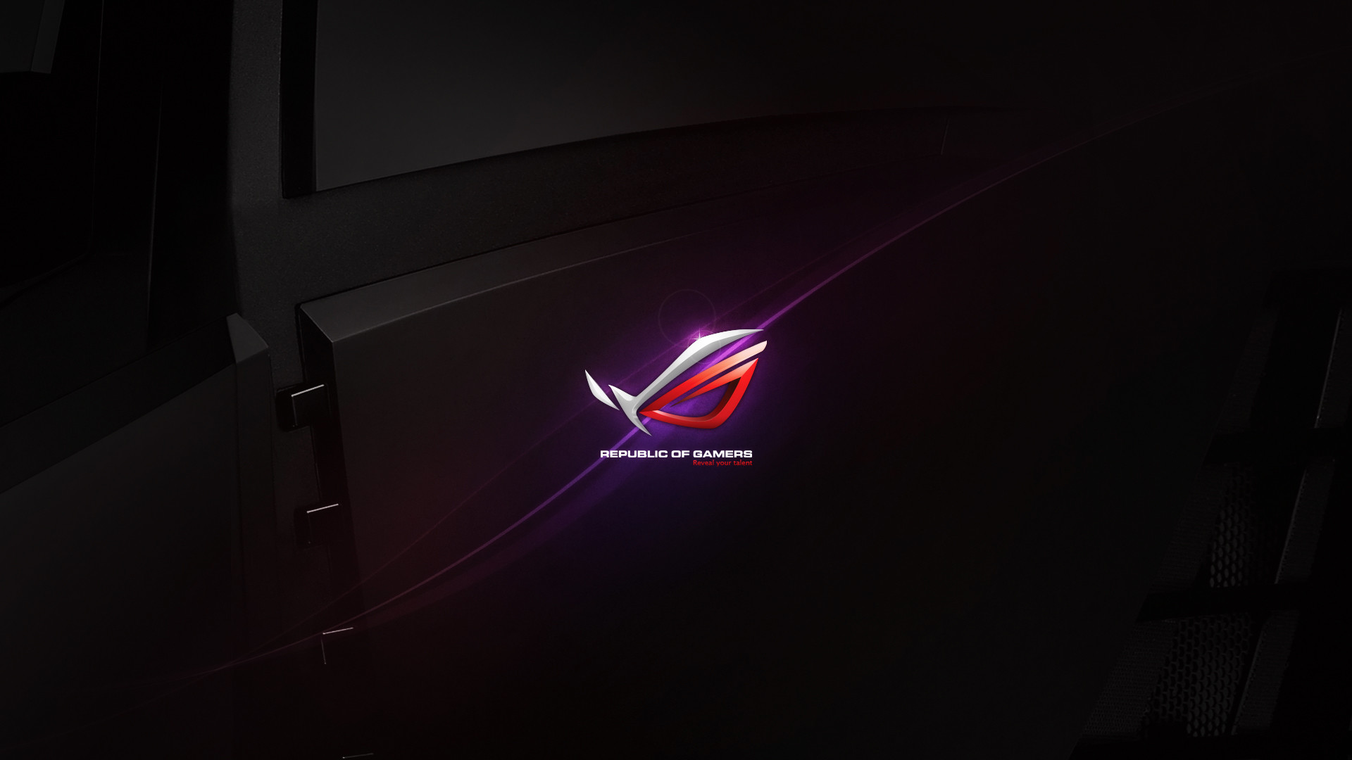 Asus ROG, Logo, Viola, Sfondo scuro, Full HD, wallpaper per computer