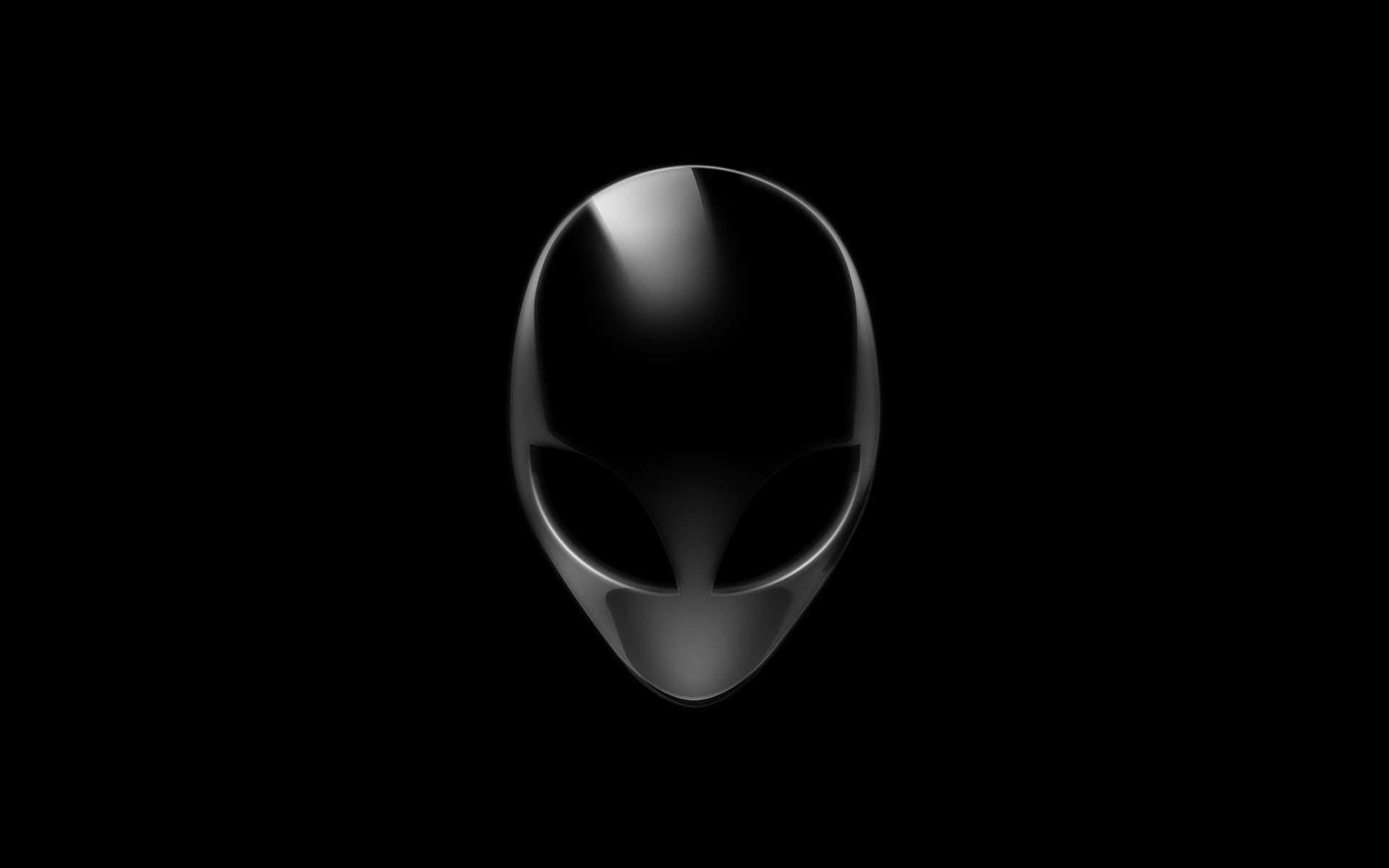 Alienware, Logo alieno, Argento, Sfondo nero, Full HD, wallpaper per computer