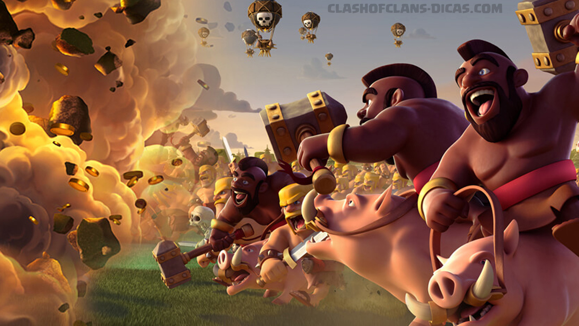 Clash of Clans, Domatore di cinghiali, Esplosione, Battaglia, 1920x1080, sfondo per PC