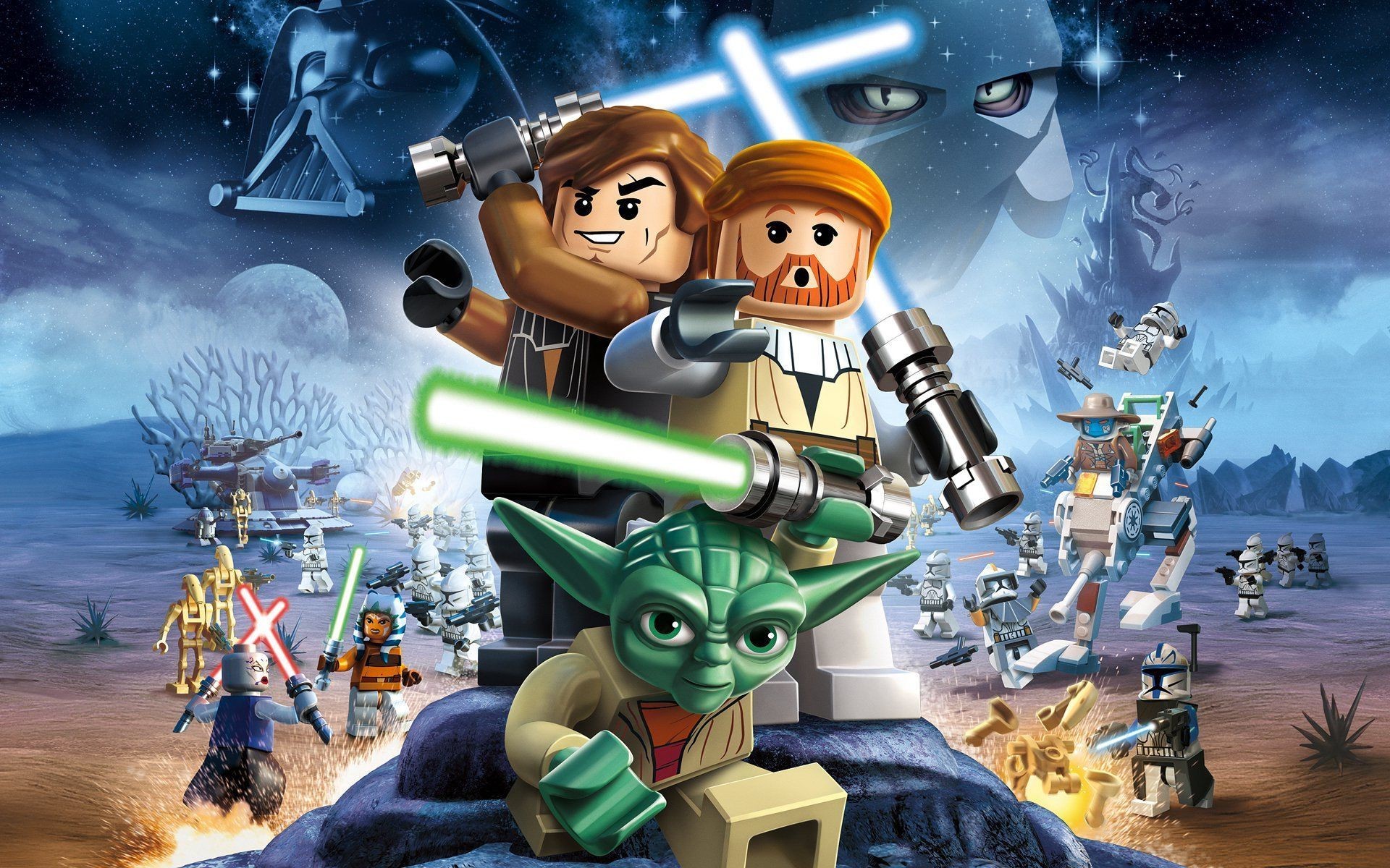 LEGO Star Wars III: The Clone Wars, Yoda, Anakin Skywalker, Obi-Wan Kenobi, Videogioco, sfondo desktop