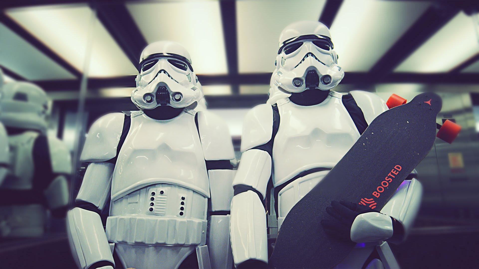 Stormtrooper, Star Wars, Boosted Board, Longboard elettrico, Full HD, sfondo Windows 11