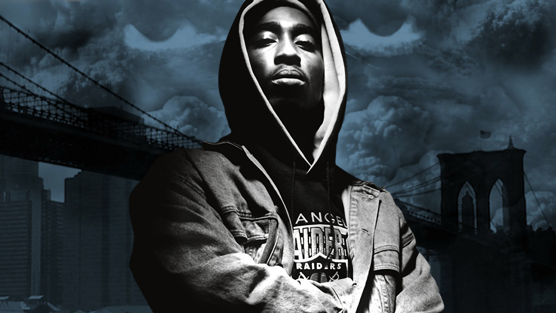 Tupac Shakur, 2Pac, Ponte di Brooklyn, Felpa, Full HD, wallpaper desktop