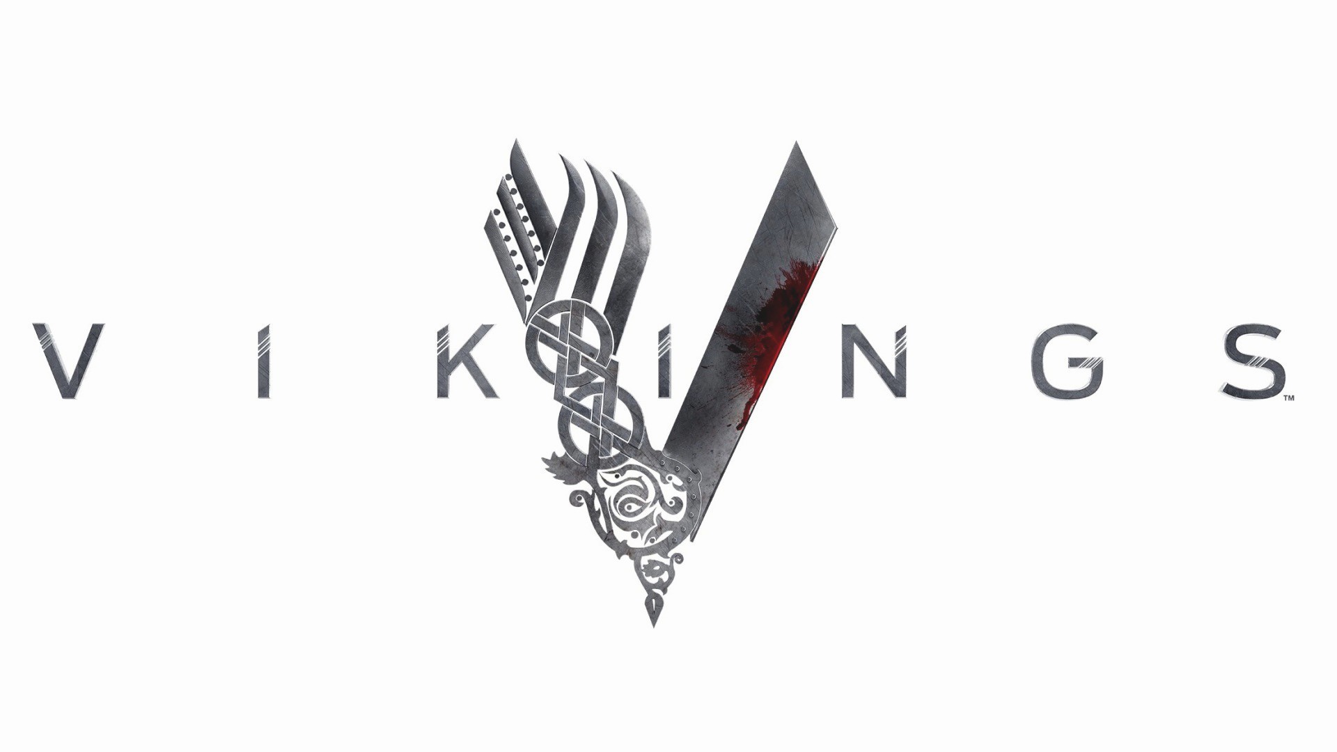 Vikings, Logo, Sfondo bianco, 16:9 Full HD, wallpaper widescreen