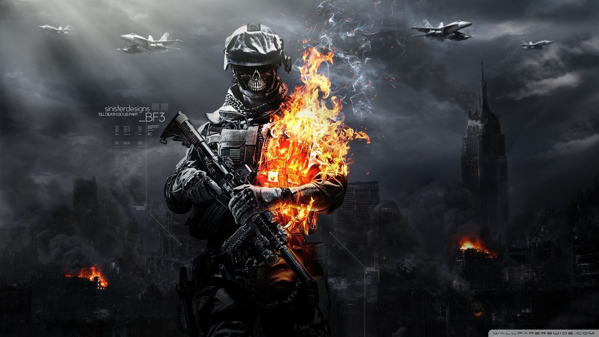 Battlefield 3, Soldato, Fuoco, Aerei, Videogioco, sfondo per Android