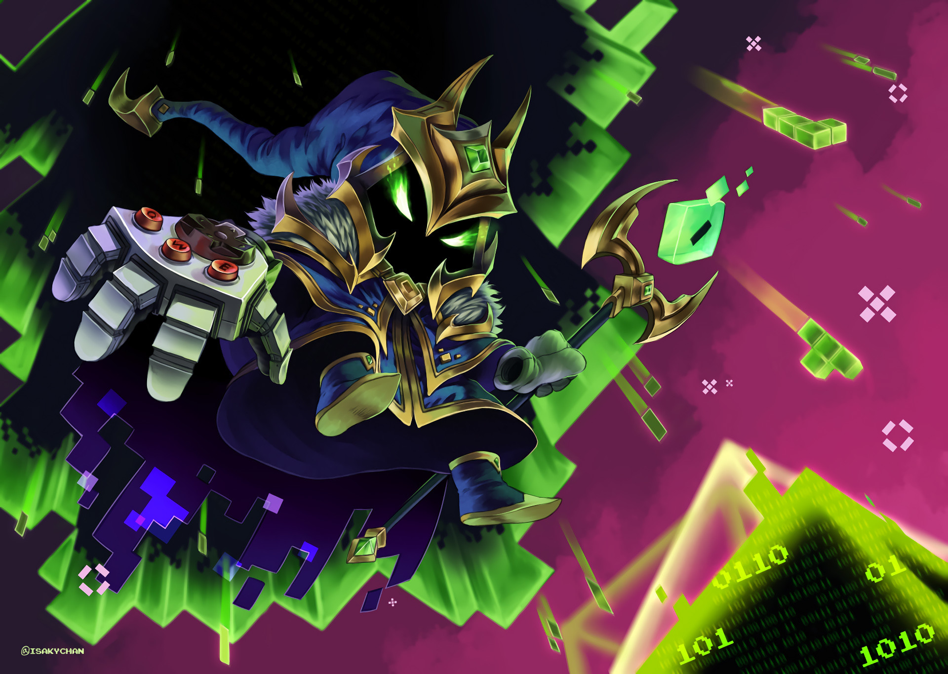 Veigar, League of Legends, Pixel, Fan art, Full HD, sfondo desktop