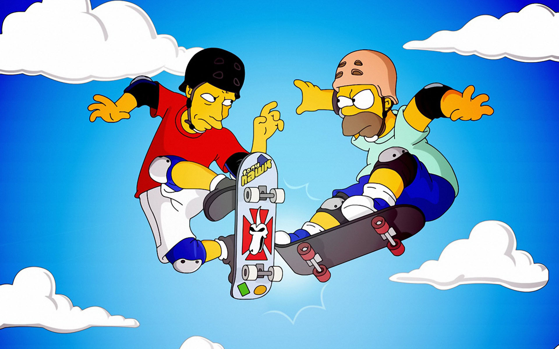 Homer Simpson, Tony Hawk, Skateboard, I Simpson, 1920x1200, sfondo MacBook Pro