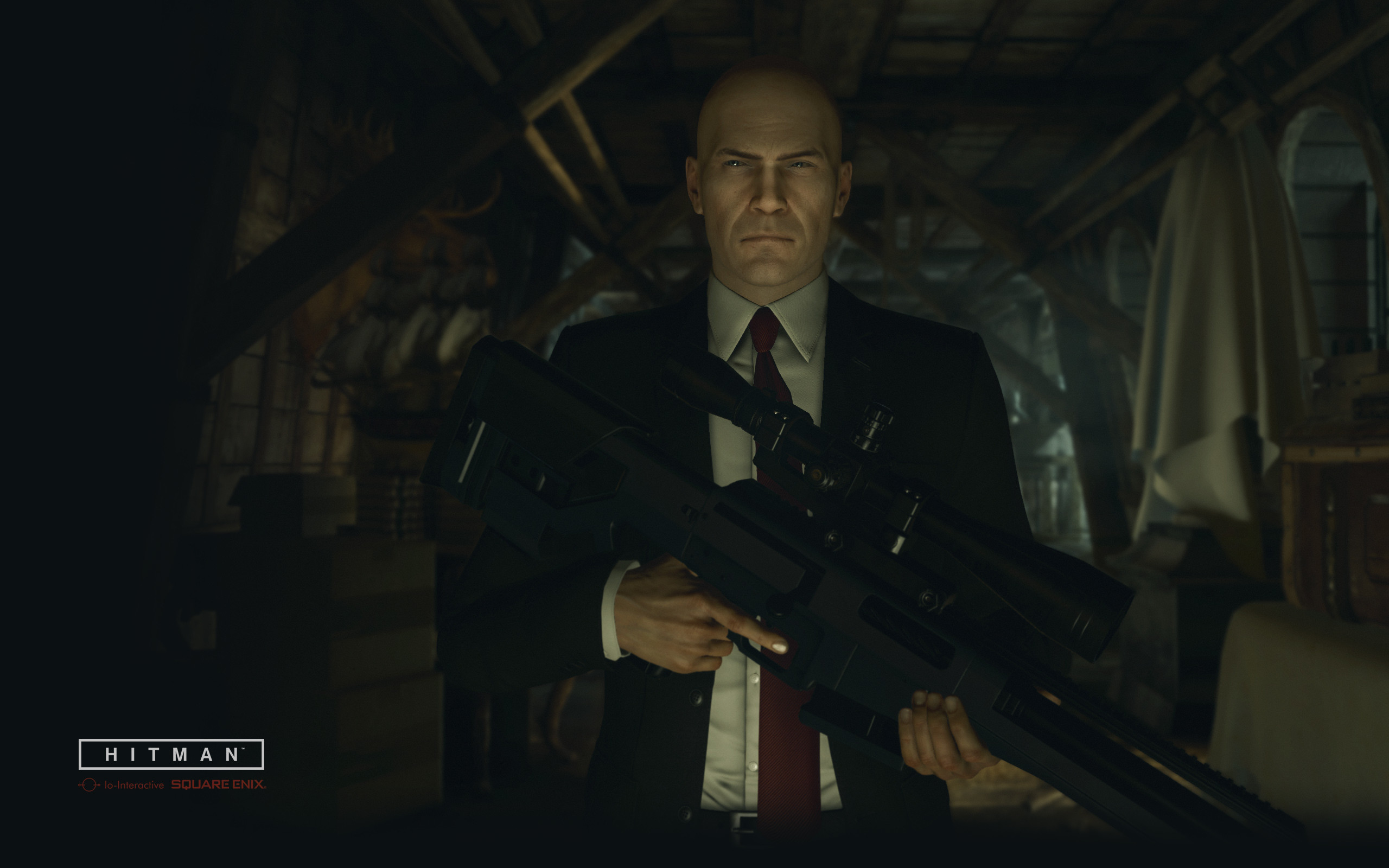 Hitman, Agente 47, Fucile di precisione, Videogioco, 2560x1600, sfondo MacBook Pro