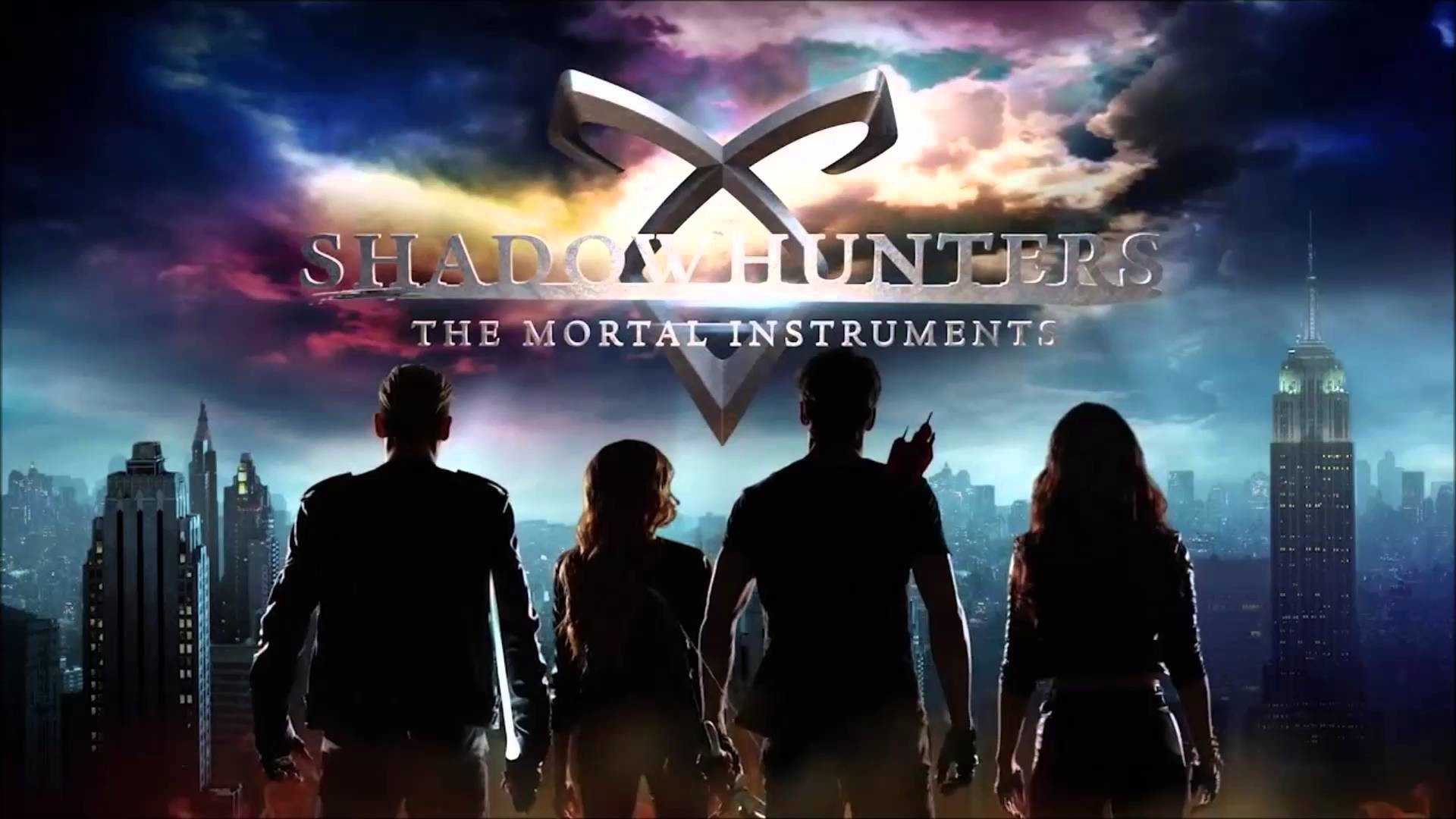 Shadowhunters, Shadowhunters: The Mortal Instruments, Logo, New York, Silhouette, Tramonto, sfondo per PC