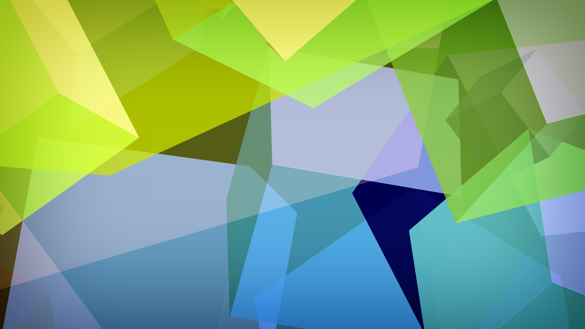 Low poly, Verde e blu, Forme geometriche, 1920x1080, sfondo per PC