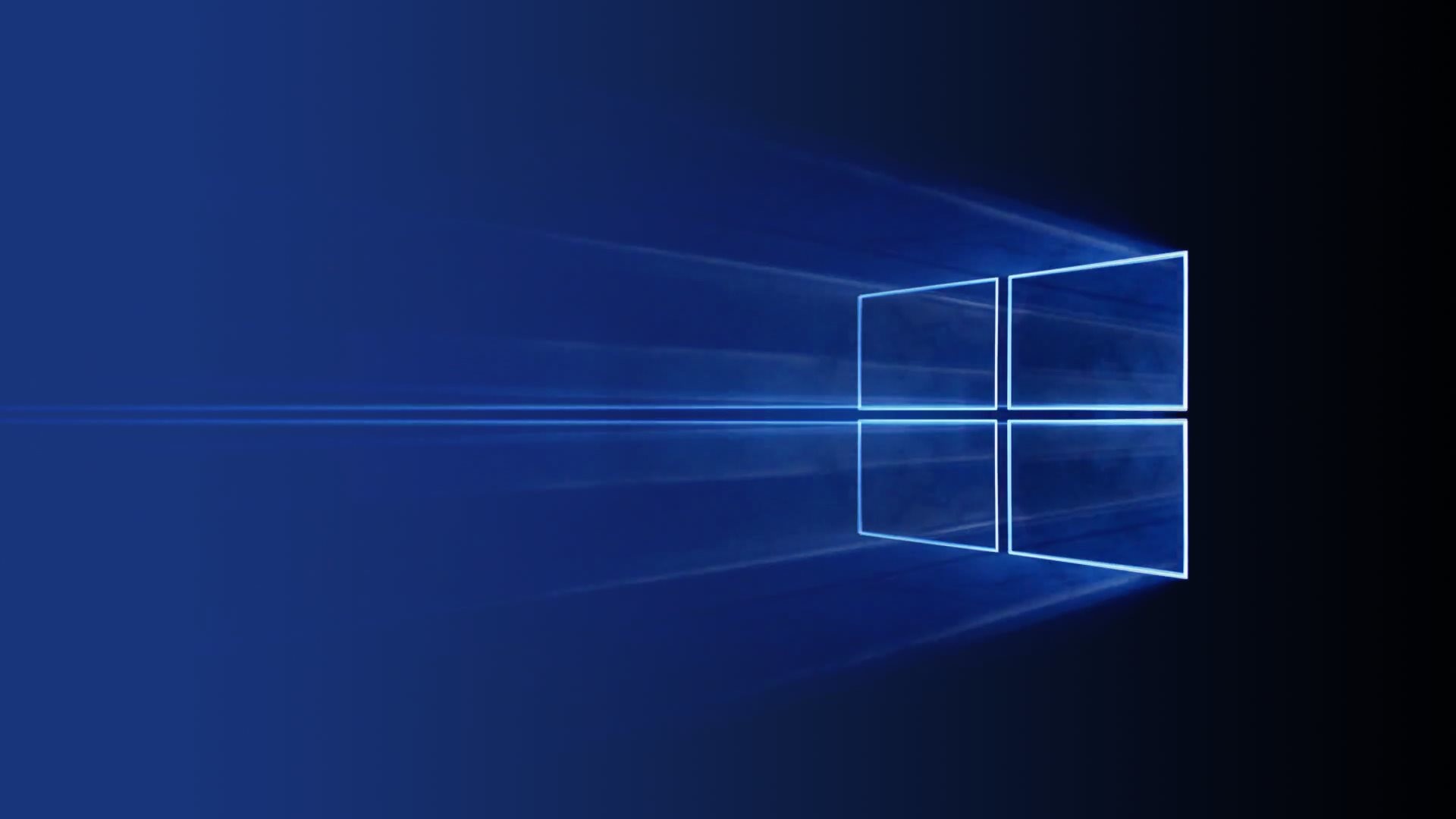Windows 10, Logo Windows, Fasci di luce, Blu, 1920x1080, immagine di sfondo