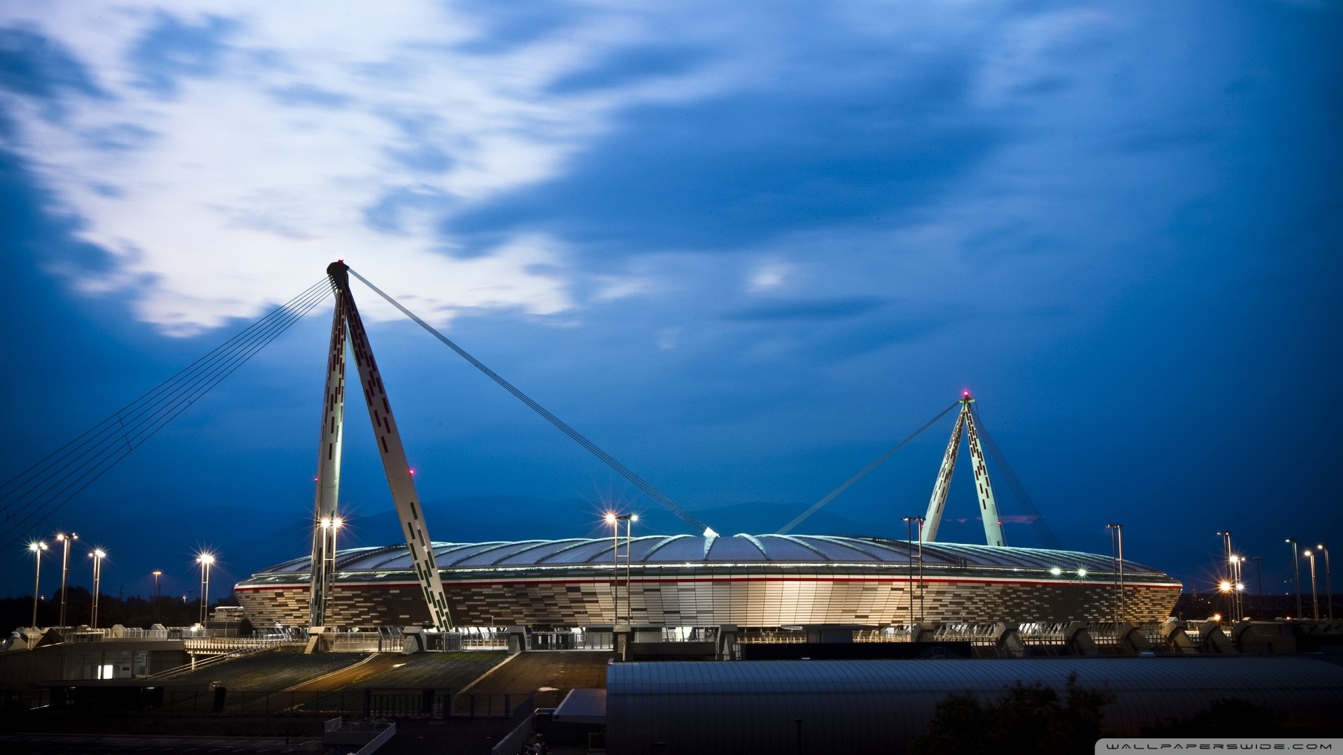 Juventus Stadium, Allianz Stadium, Torino, Crepuscolo, Full HD, wallpaper per PC