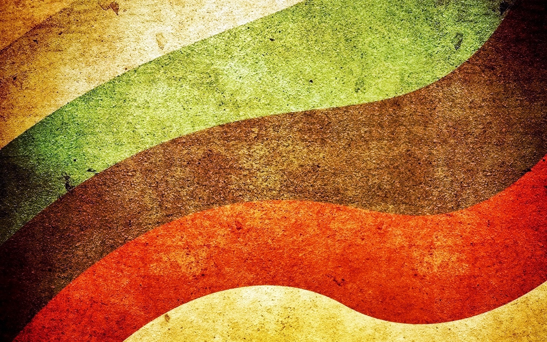 Onde, Retrò, Verde, Arancione, Texture grunge, 1920x1200, wallpaper desktop