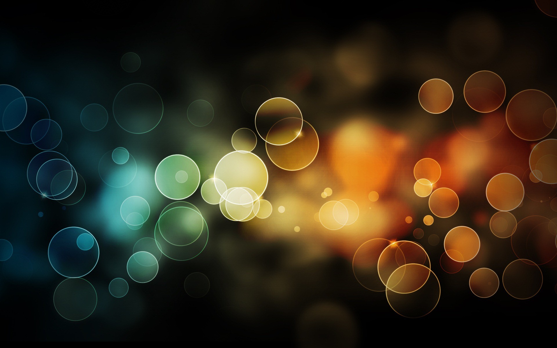 Bokeh, Cerchi luminosi, Astratto, Toni caldi, 16:10 Full HD, sfondo widescreen