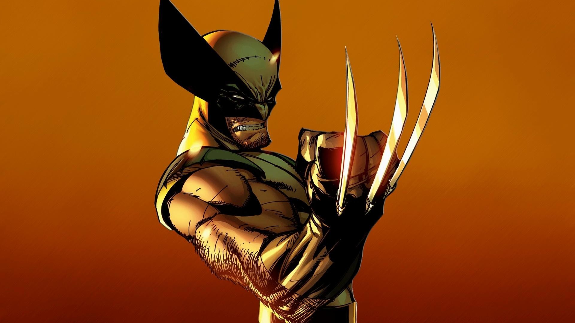 Wolverine, Marvel Comics, Artigli, Arancione, Full HD, sfondo per PC e portatile