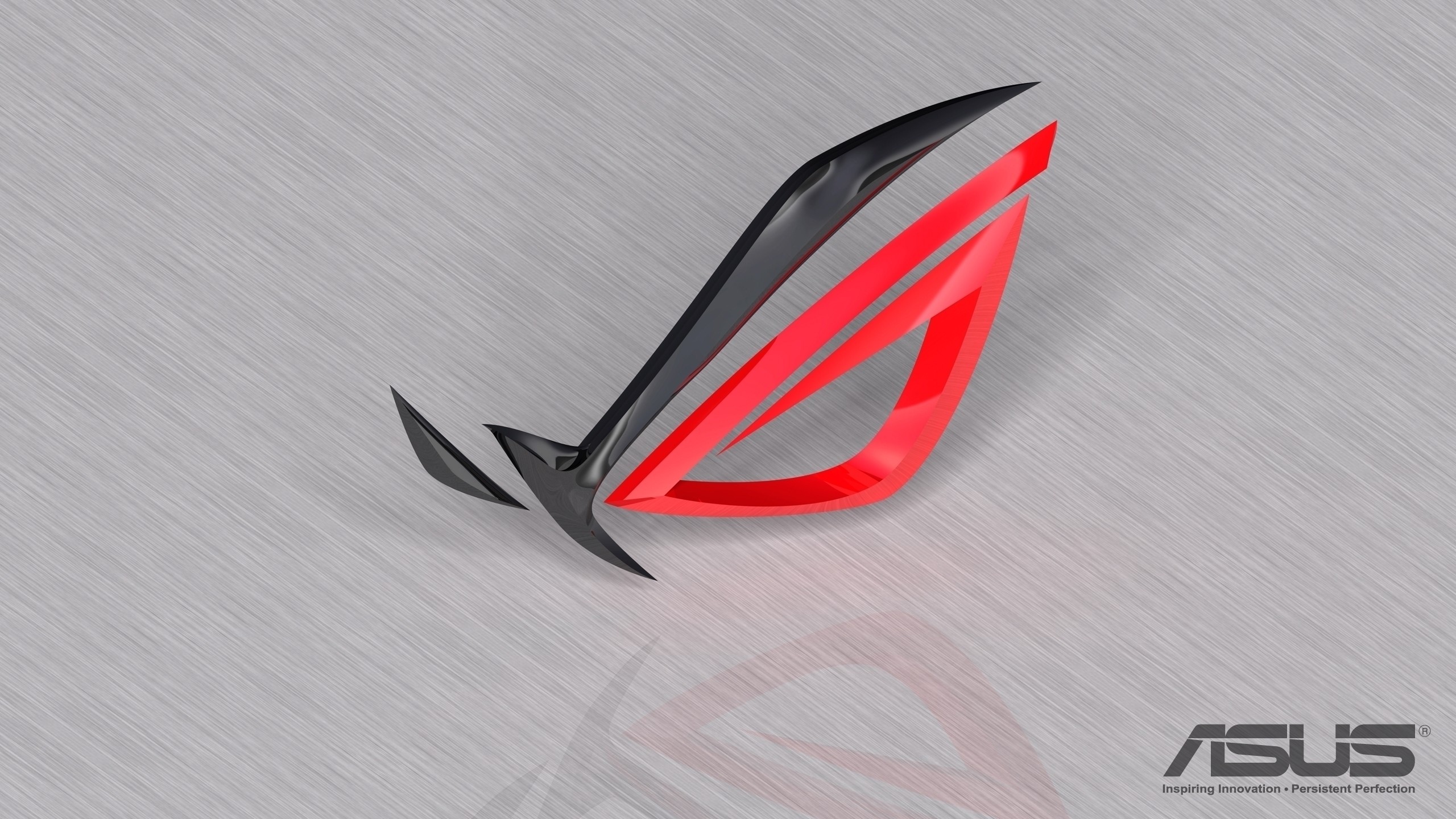 ASUS ROG, Republic of Gamers, Logo, Metallo spazzolato, 2560x1440, sfondo per PC