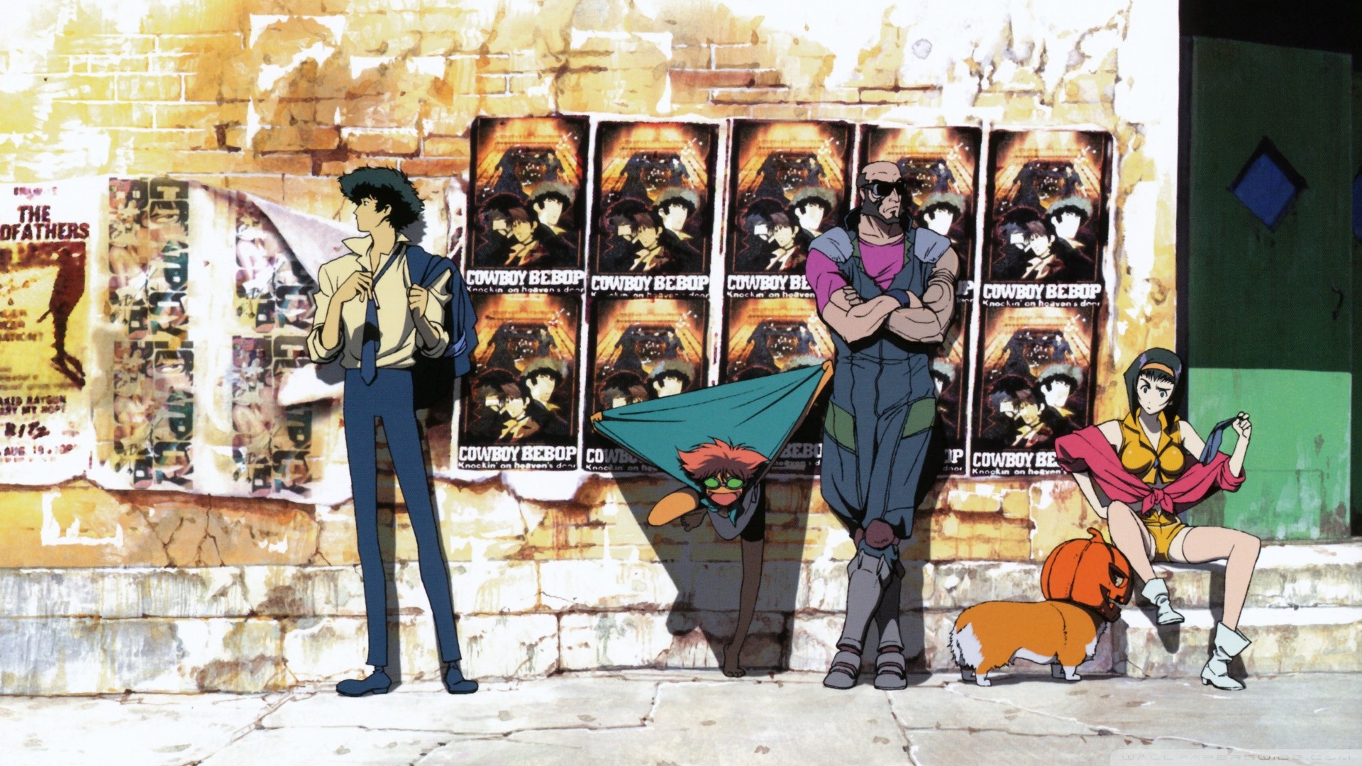 Spike Spiegel, Jet Black, Faye Valentine, Ed, Ein, Cowboy Bebop, sfondo 16:9 Full HD