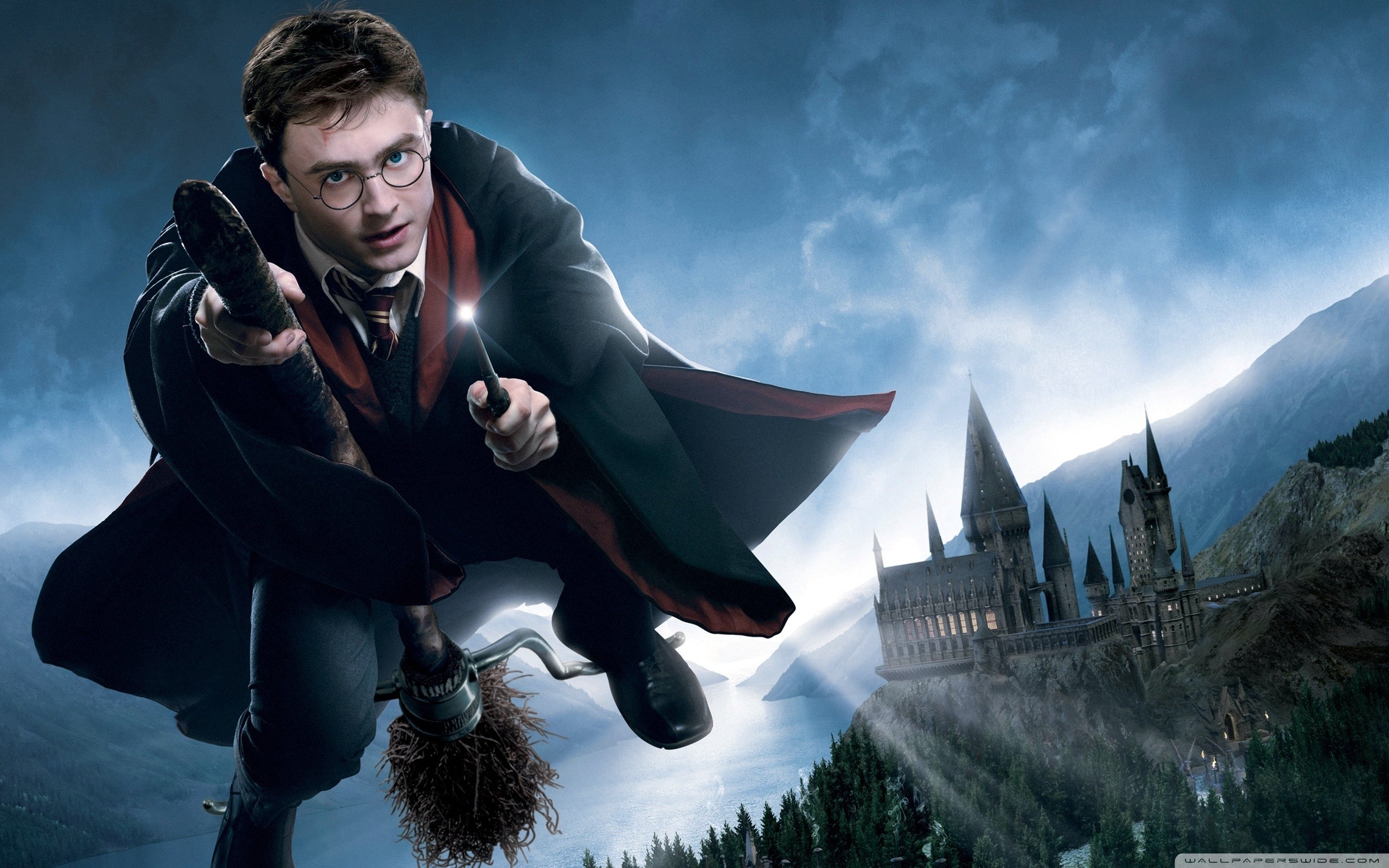 Harry Potter, Daniel Radcliffe, Manico di scopa, Hogwarts, 2K, sfondo per portatile