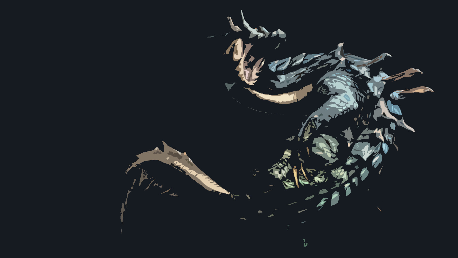 Monster Hunter, Minimalista, Sfondo nero, 1920x1080, wallpaper desktop