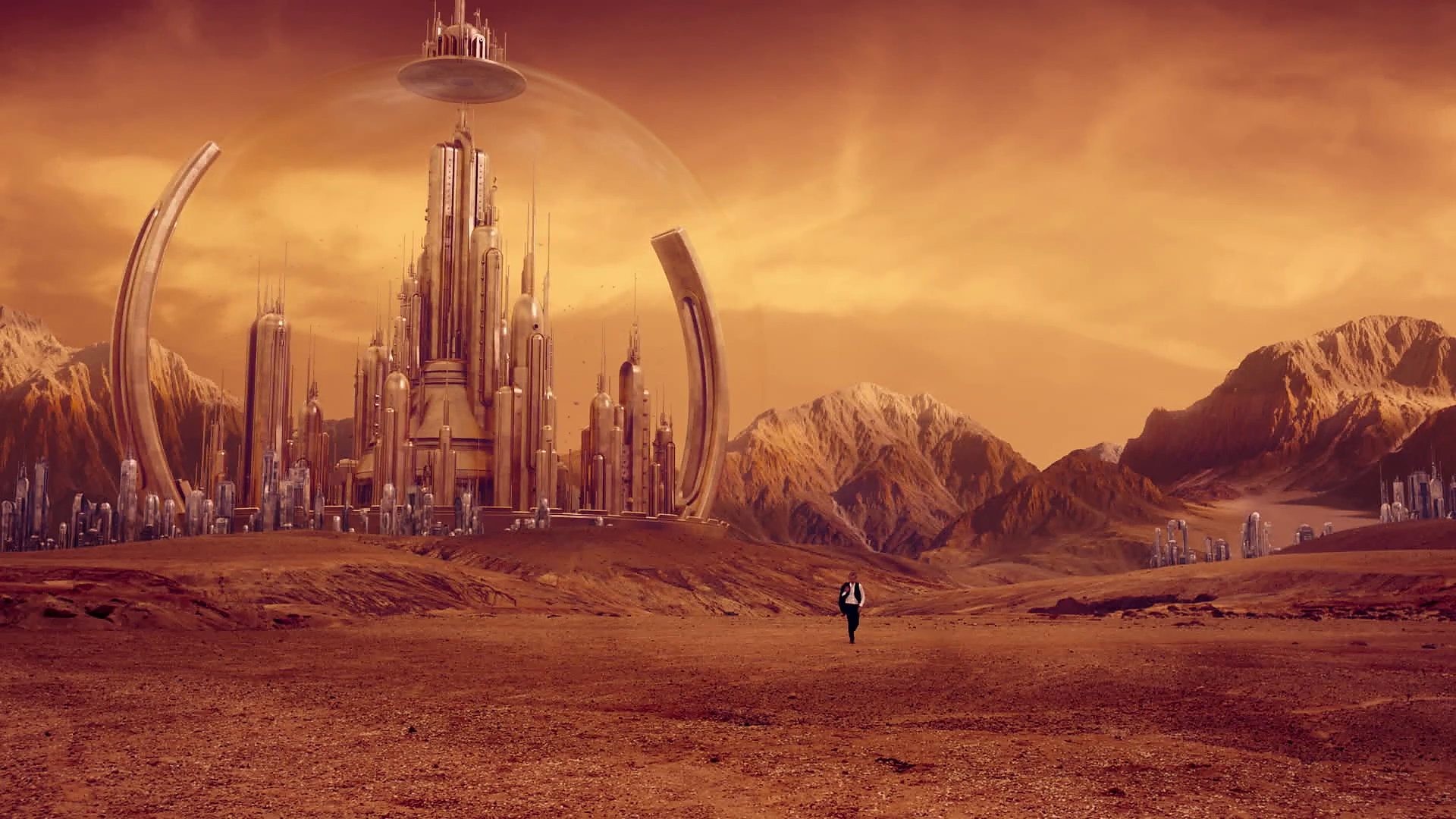 Gallifrey, Doctor Who, Cittadella, Deserto, Arancione, Full HD, sfondo per PC
