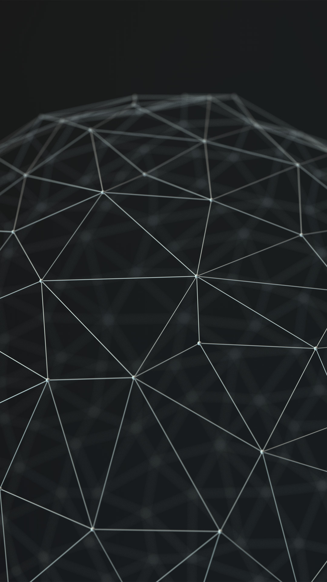 Rete poligonale, Sfera, Geometria, Sfondo scuro, Full HD, schermata di blocco del cellulare