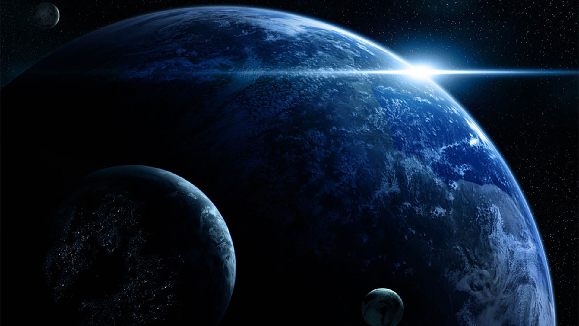 Pianeti, Spazio, Alba spaziale, Blu, Full HD, sfondo per portatile