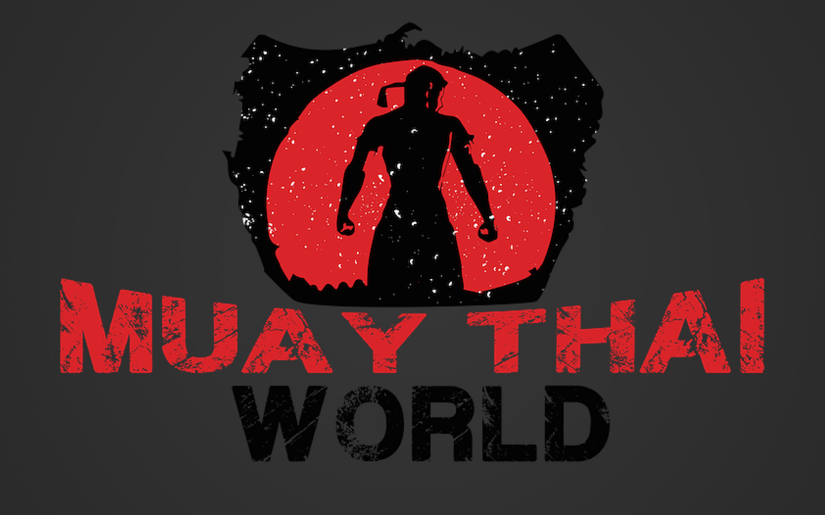 Muay Thai World, Logo, Silhouette, 2K, sfondo per PC e portatile