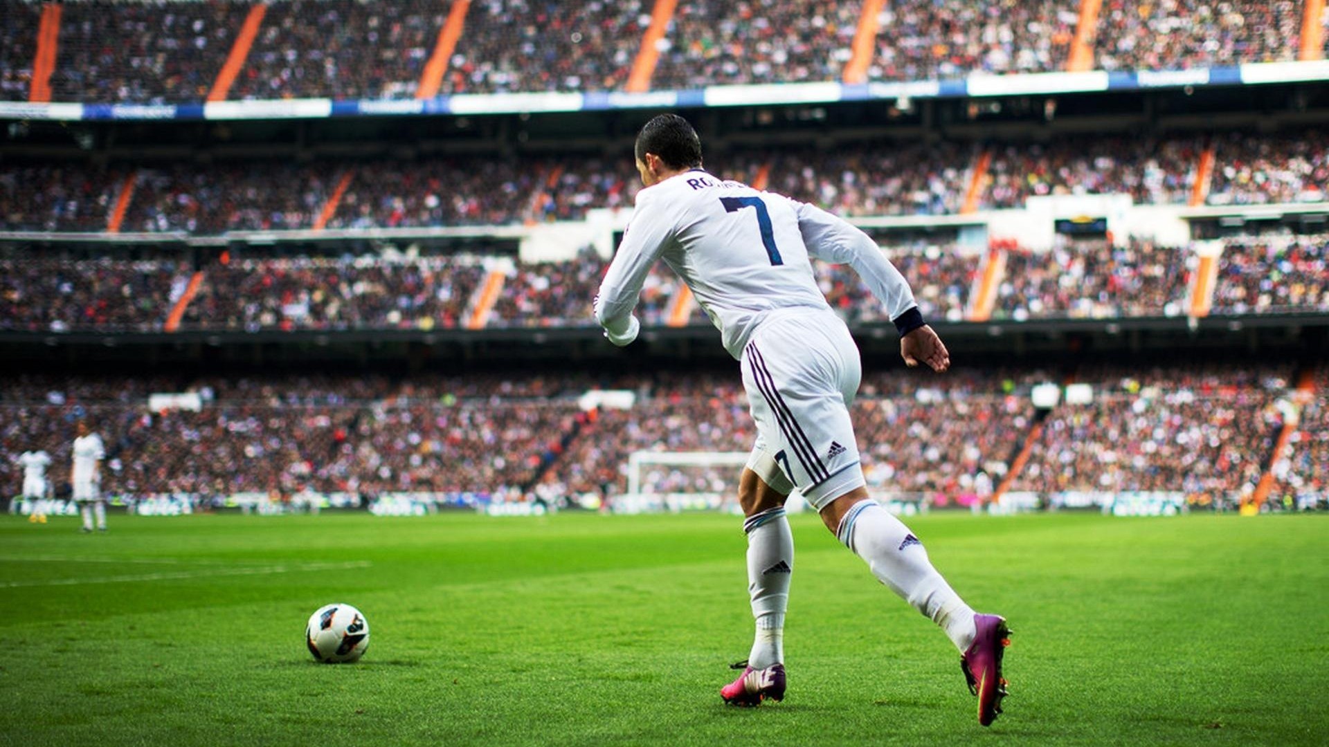 Cristiano Ronaldo, Real Madrid, Pallone, Stadio, 1920x1080, sfondo per PC