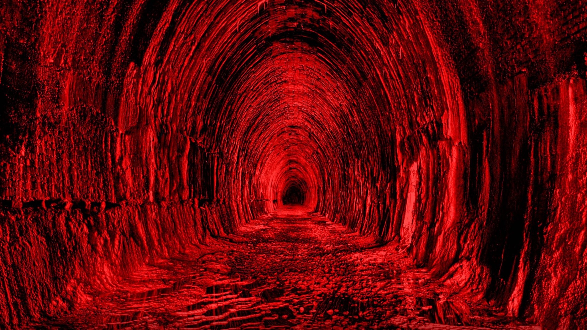 Tunnel, Rosso, Prospettiva, Scuro, Full HD, sfondo per portatile