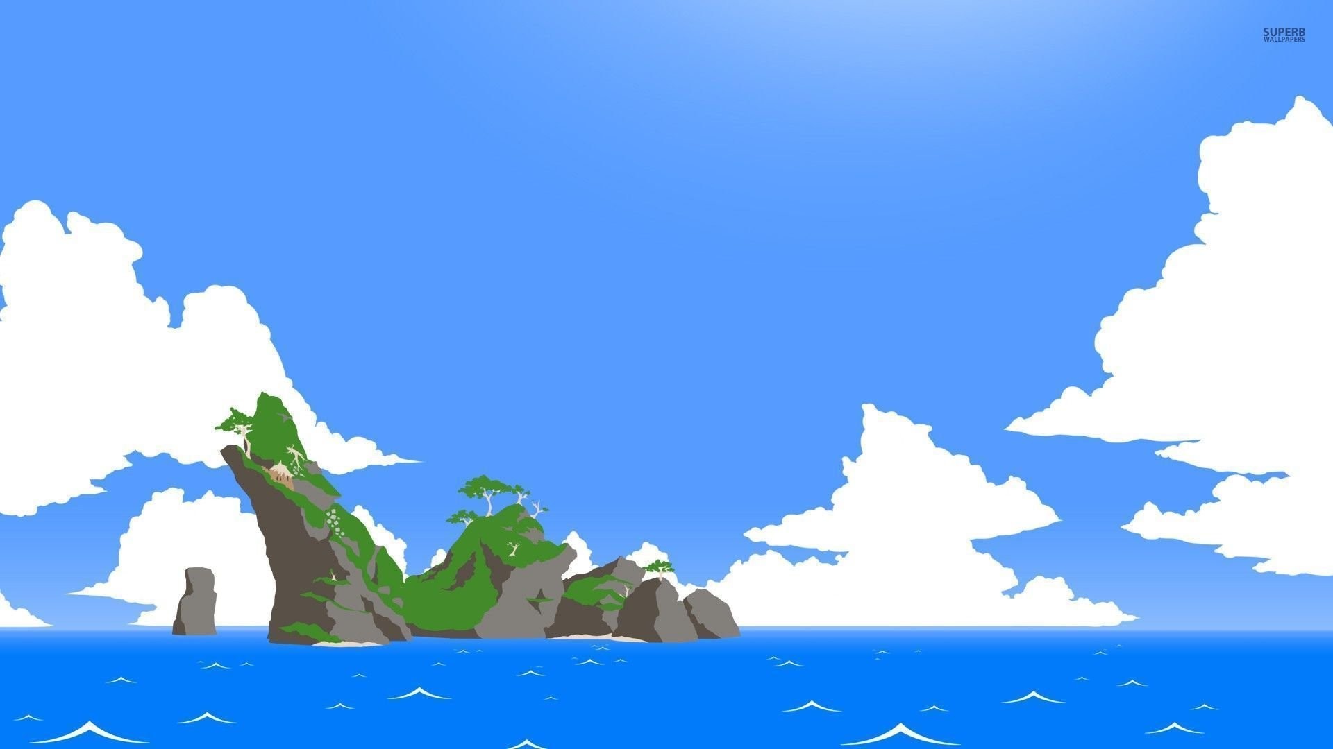 The Legend of Zelda: The Wind Waker, Isola, Oceano, Nuvole, Full HD, sfondo per PC e portatile