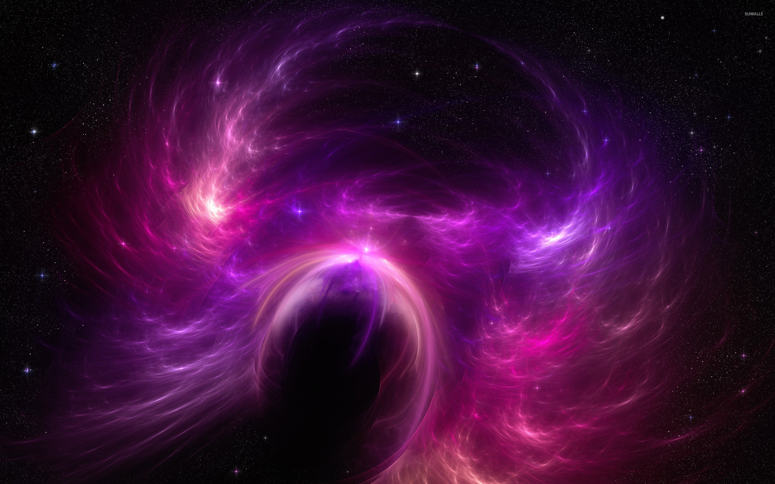 Nebulosa, Buco nero, Magenta, Arte digitale, 2K, sfondo per PC