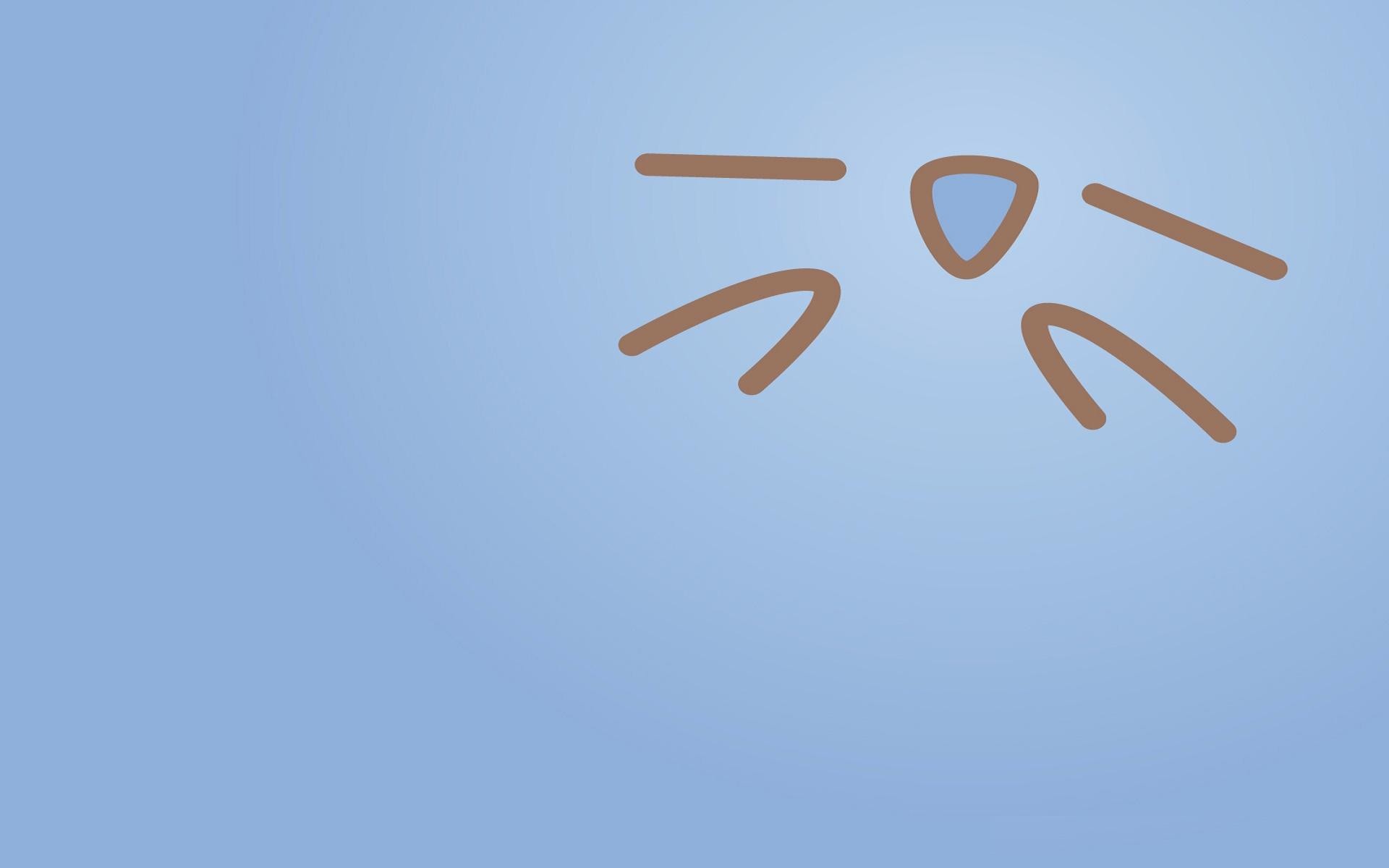 Faccina di gatto, Minimalista, Kawaii, Azzurro, 1920x1200, wallpaper desktop