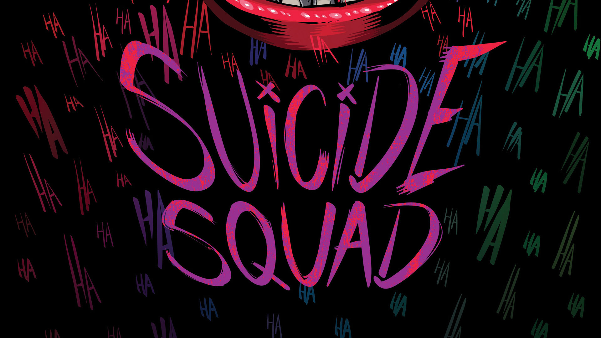 Suicide Squad, Logo, Ha Ha, Rosa, Full HD, sfondo per PC e portatile