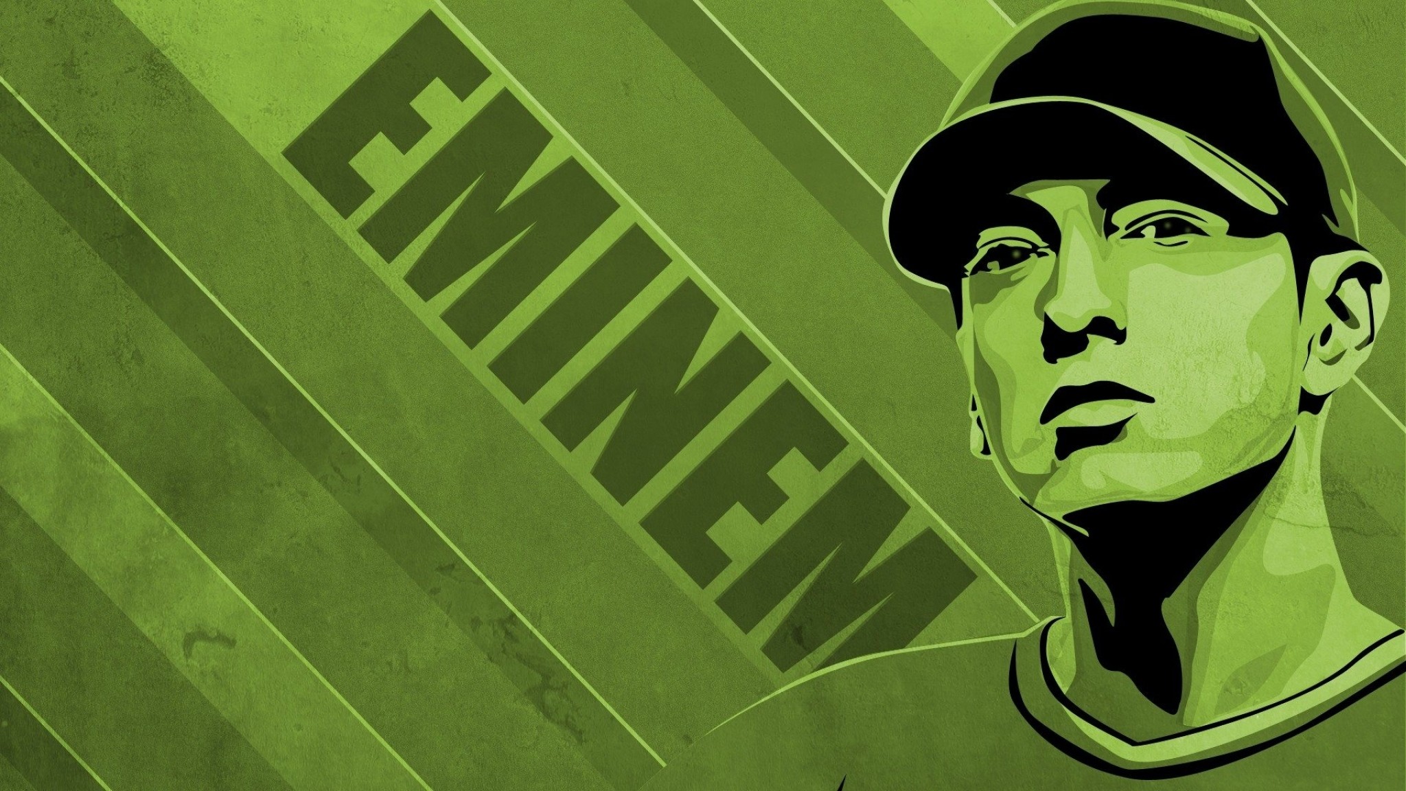 Eminem, Logo, Cappellino, Pop art, Verde, Full HD, sfondo desktop