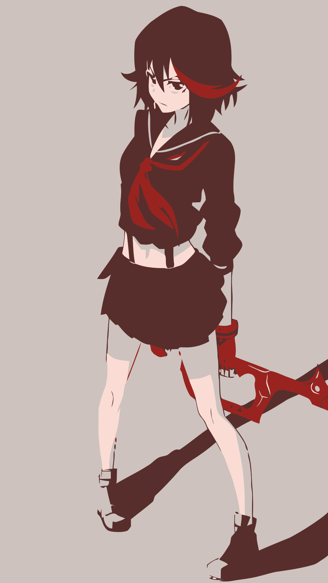 Ryuko Matoi, Kill la Kill, Minimalista, Ombra, Full HD, sfondo verticale per cellulare