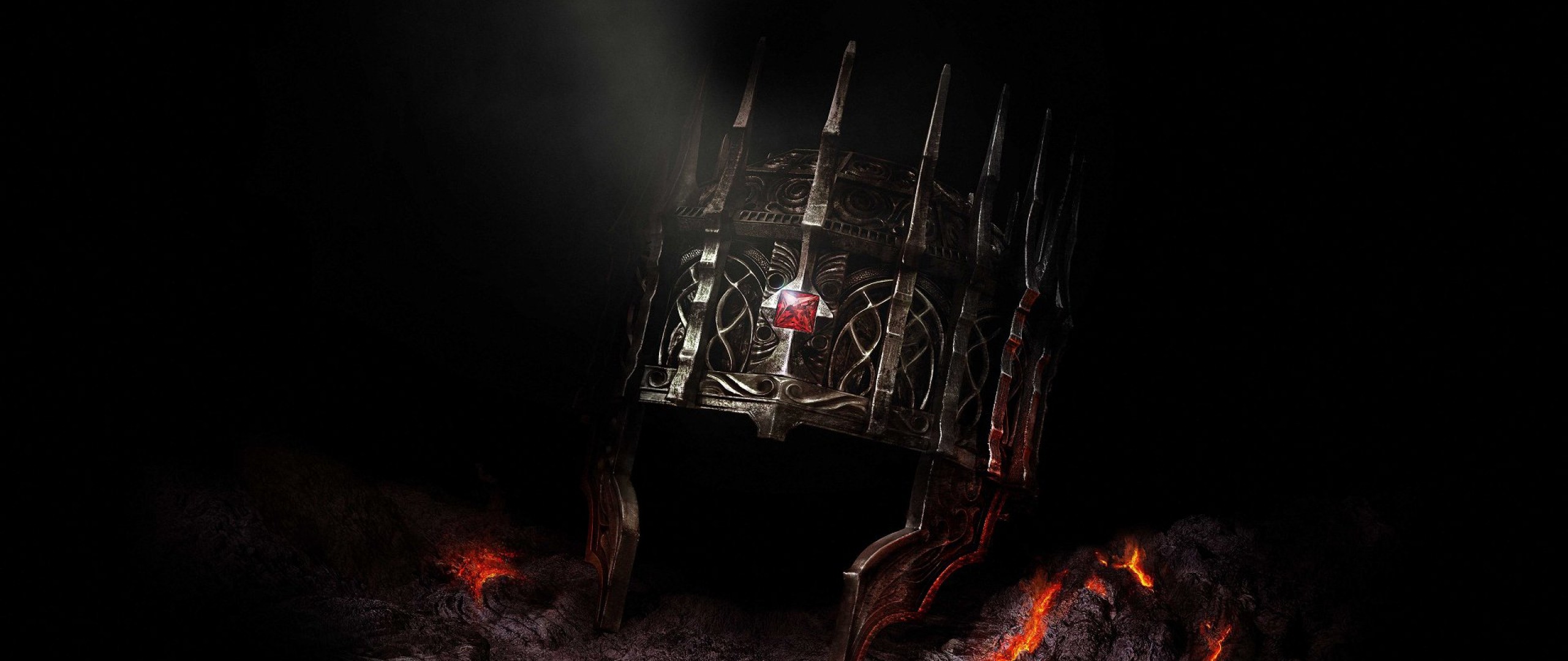 Dark Souls II, Corona, Braci, Sfondo nero, 2560x1080, wallpaper desktop
