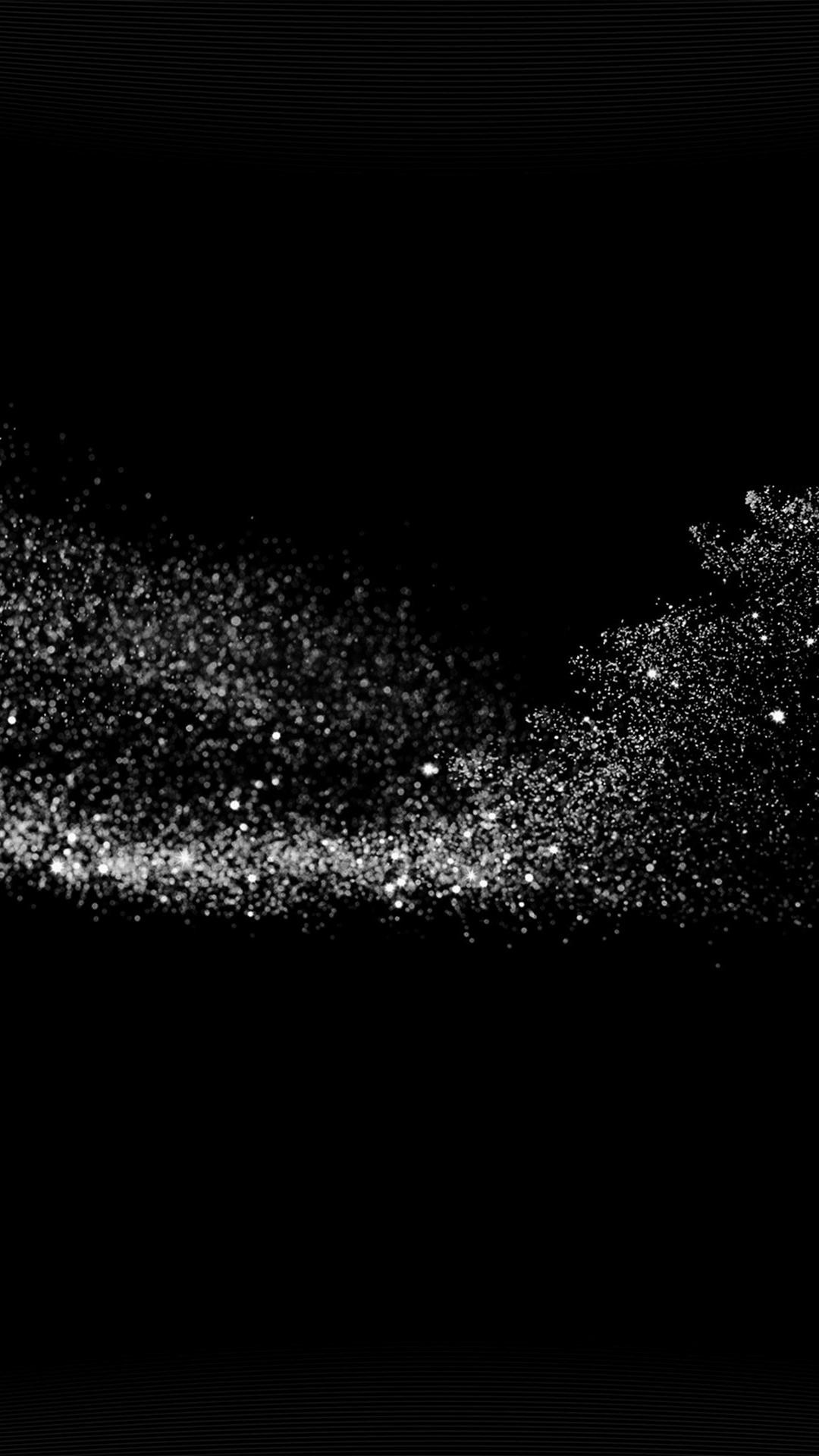 Particelle bianche, Glitter, Sfondo nero, schermata di blocco iPhone 5