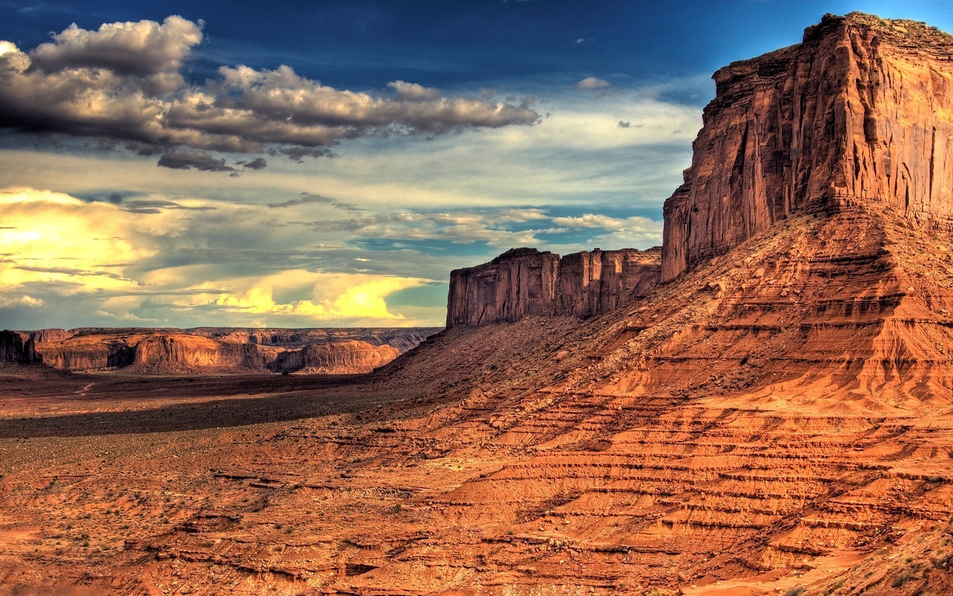 Mesa, Arenaria rossa, Canyon, Nuvole, HDR, Full HD, wallpaper per computer