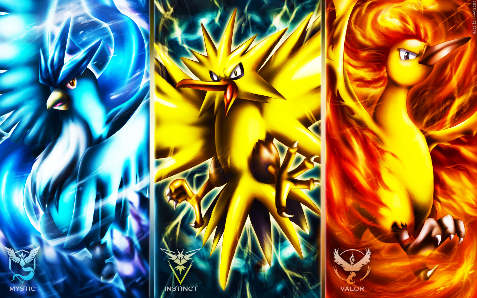 Articuno, Zapdos, Moltres, Pokémon GO, 1920x1200, sfondo per PC